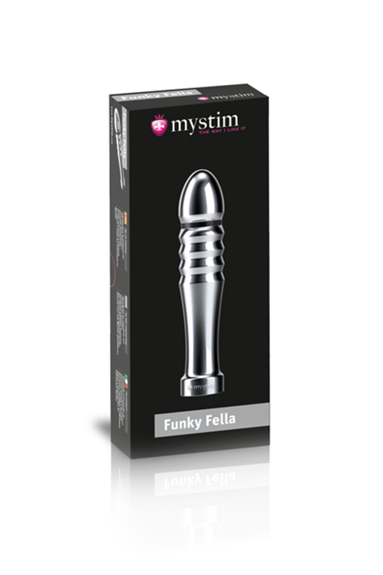 фаллоимитатор mystim funky fella, электростимуляция, хирургическая сталь, серебряный, 13 см в России