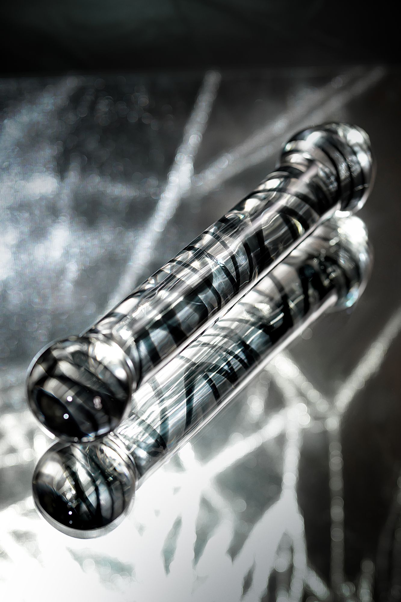 двусторонний фаллоимитатор sexus glass, стекло, прозрачный, 20,5 см в России