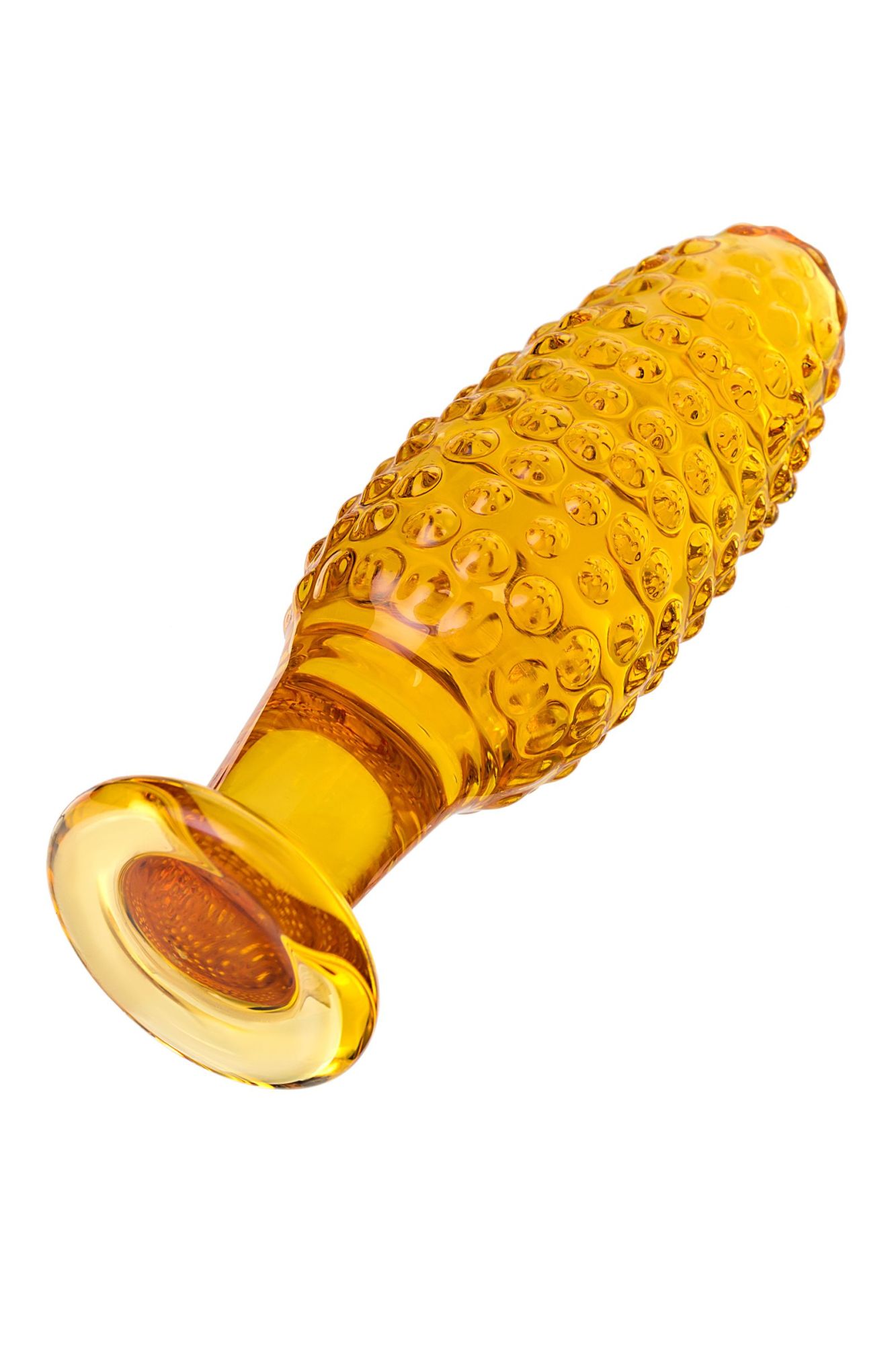 анальная втулка sexus glass, стекло, желтая, 13 см, ø 4 см в России