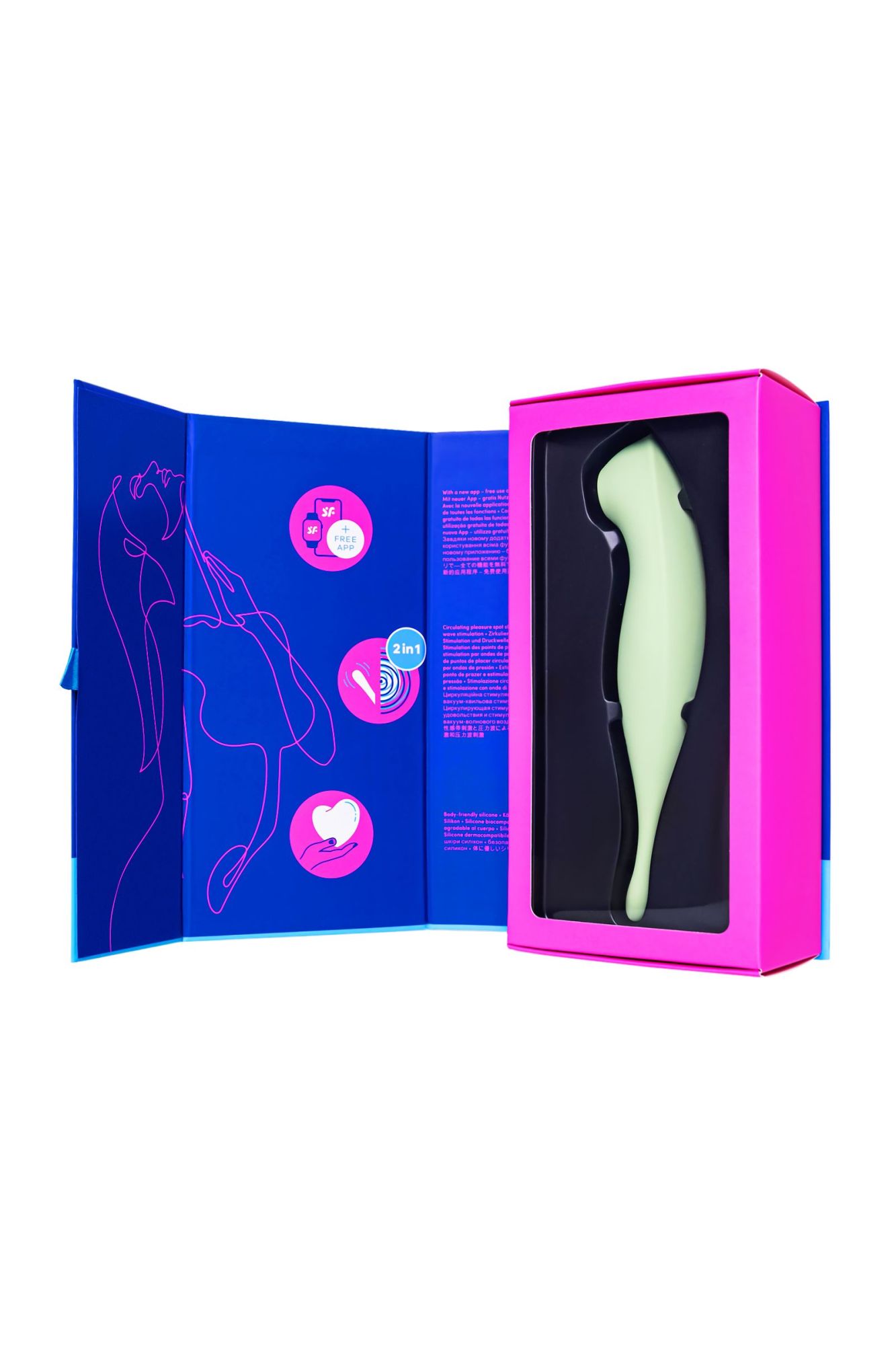 вакуум-волновой бесконтактный стимулятор клитора satisfyer twirling pro, силикон, зеленый, 20 см в России