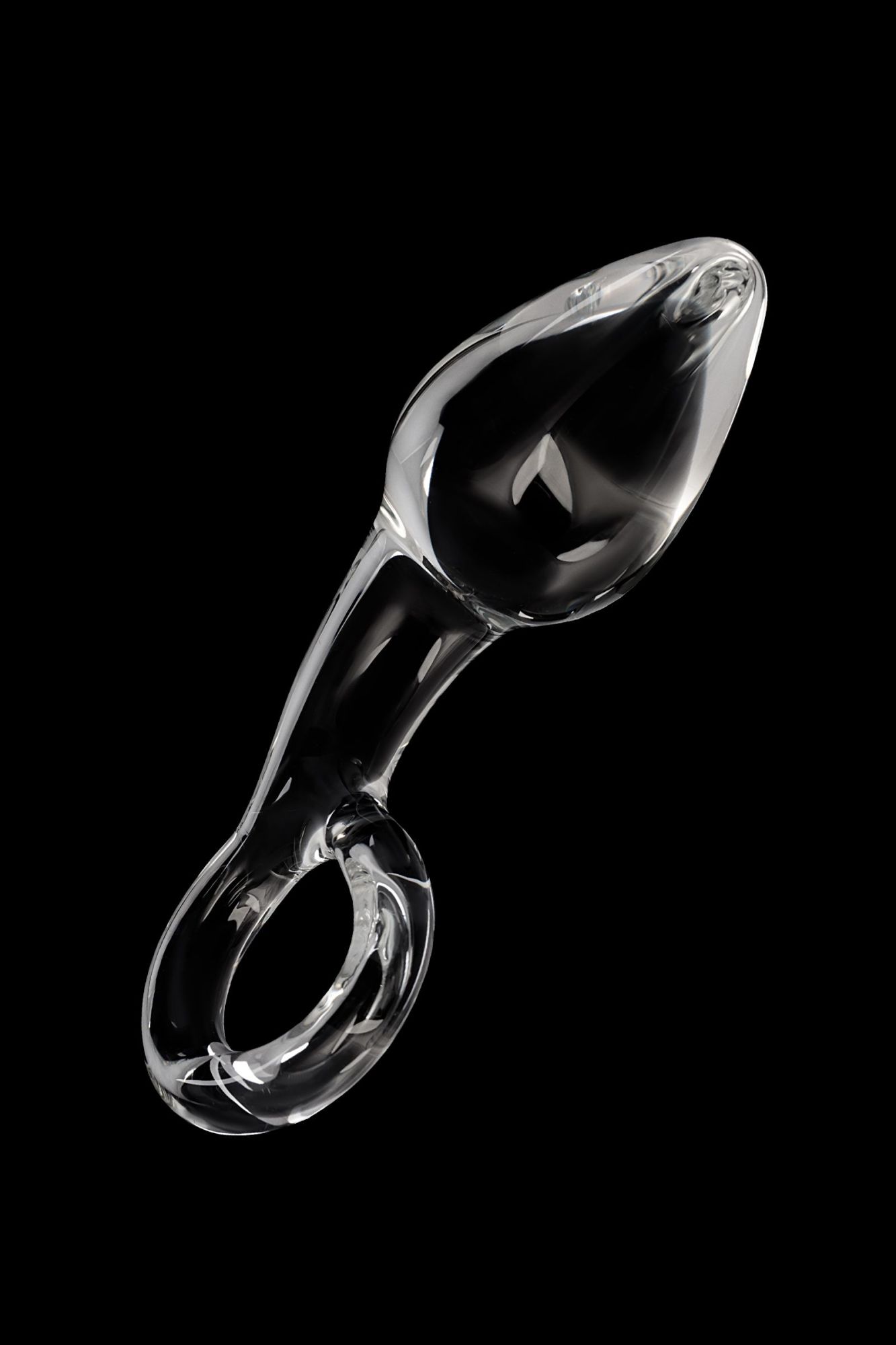 анальная втулка sexus glass, стекло, прозрачная, 14,5 см, ø 4 см с колечком в России