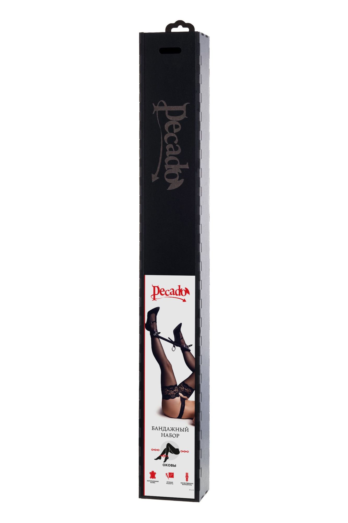 бондажный набор pecado bdsm, 3 точки фиксации, распорка, оковы, натуральная кожа, черный в России