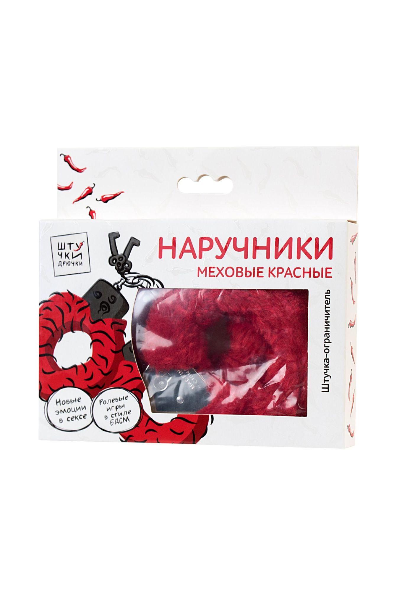 наручники штучки-дрючки, меховые, красные в России