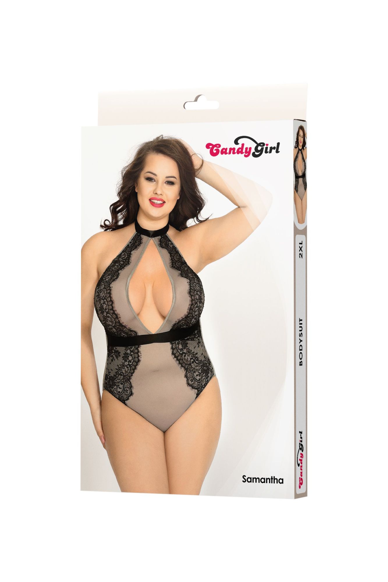 Эротическое боди candy girl samantha, серое, 2xl в России