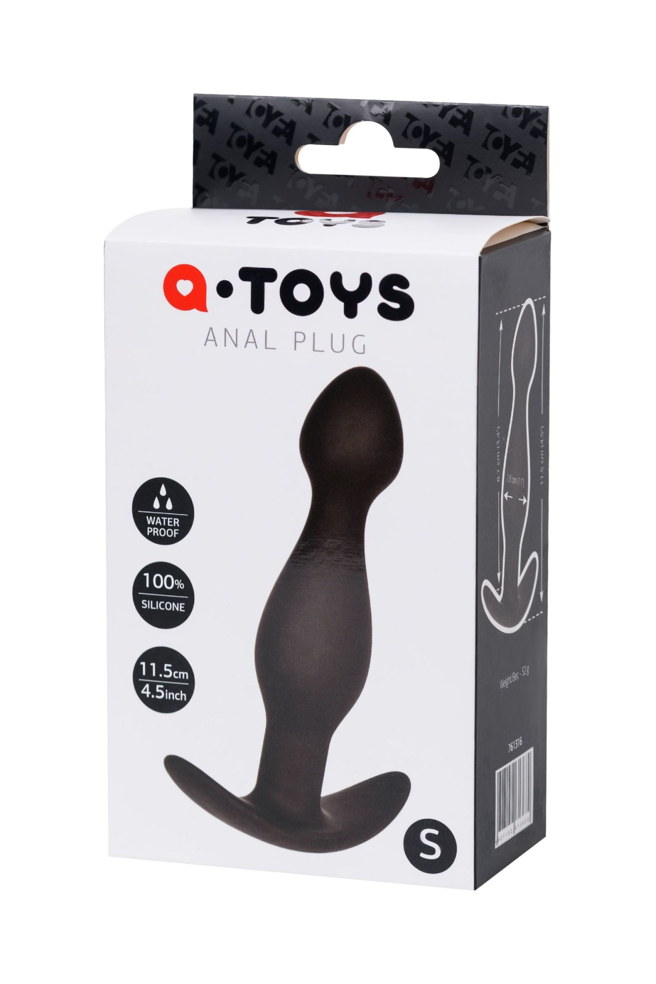 анальная пробка a-toys by toyfa, размер s, cиликон, черная, 11,5 см в России