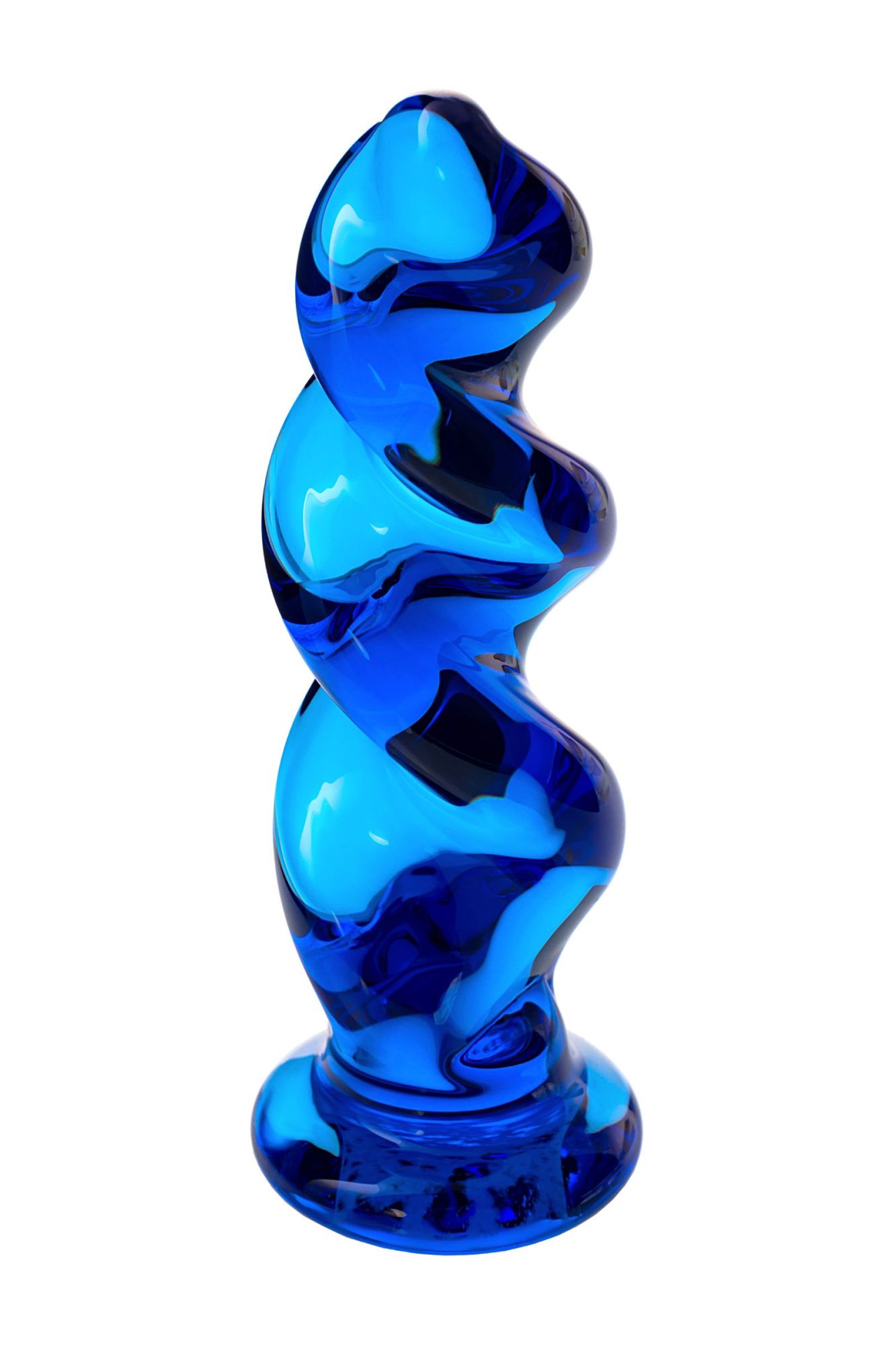 анальная втулка sexus glass, стекло, синяя, 12 см, ø 3,5 см в России