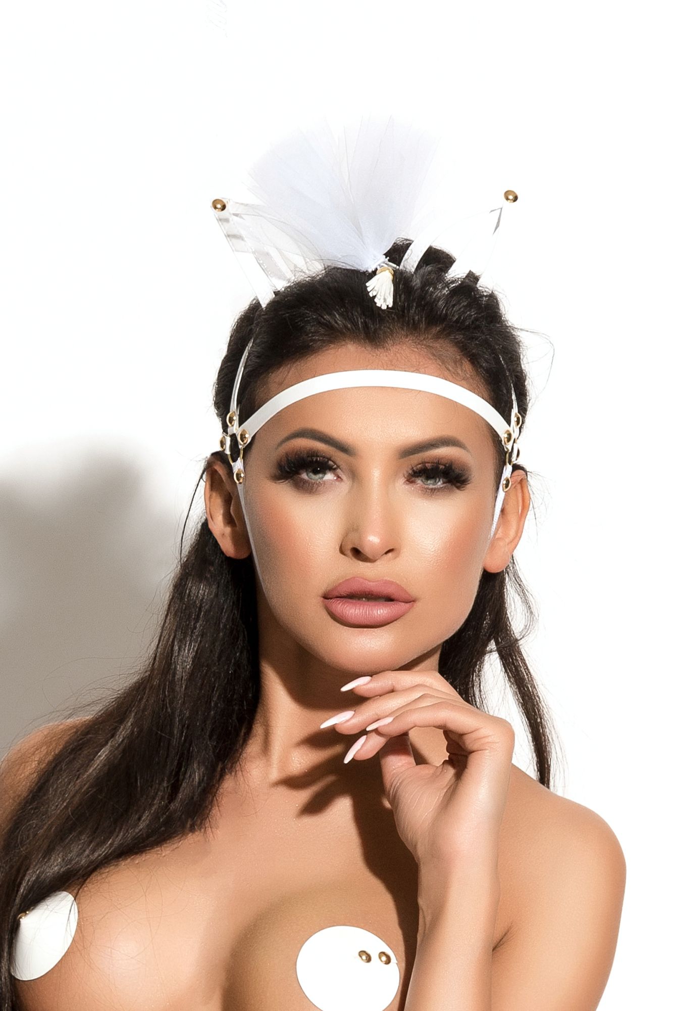 маска с ушками me seduce queen of hearts allure, белая, os в России