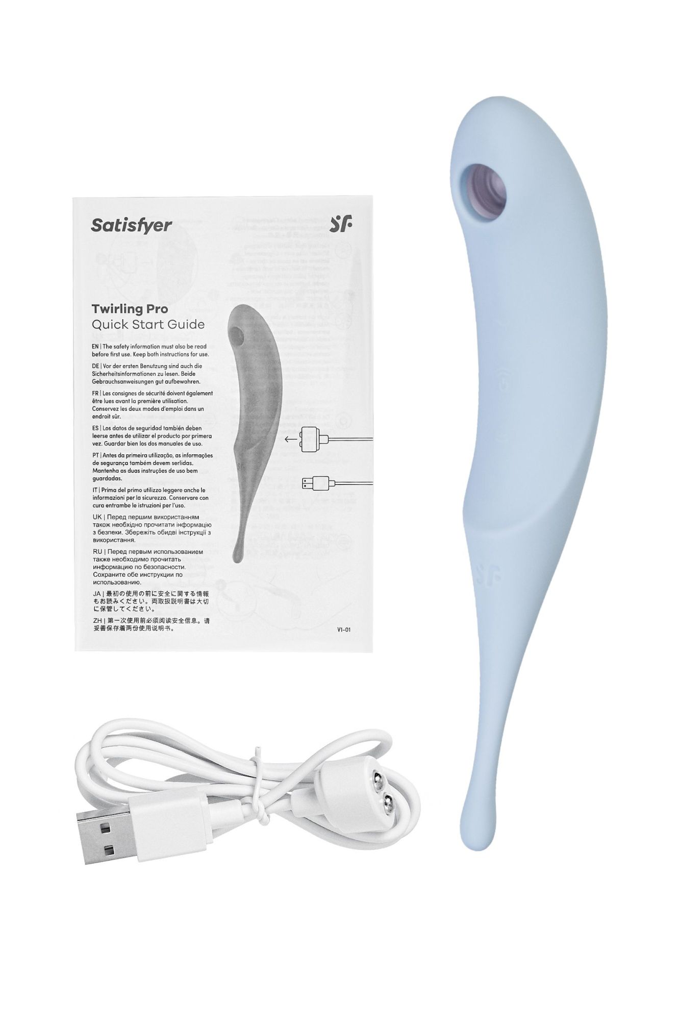 вакуум-волновой бесконтактный стимулятор клитора satisfyer twirling pro, силикон, голубой, 20 см в России