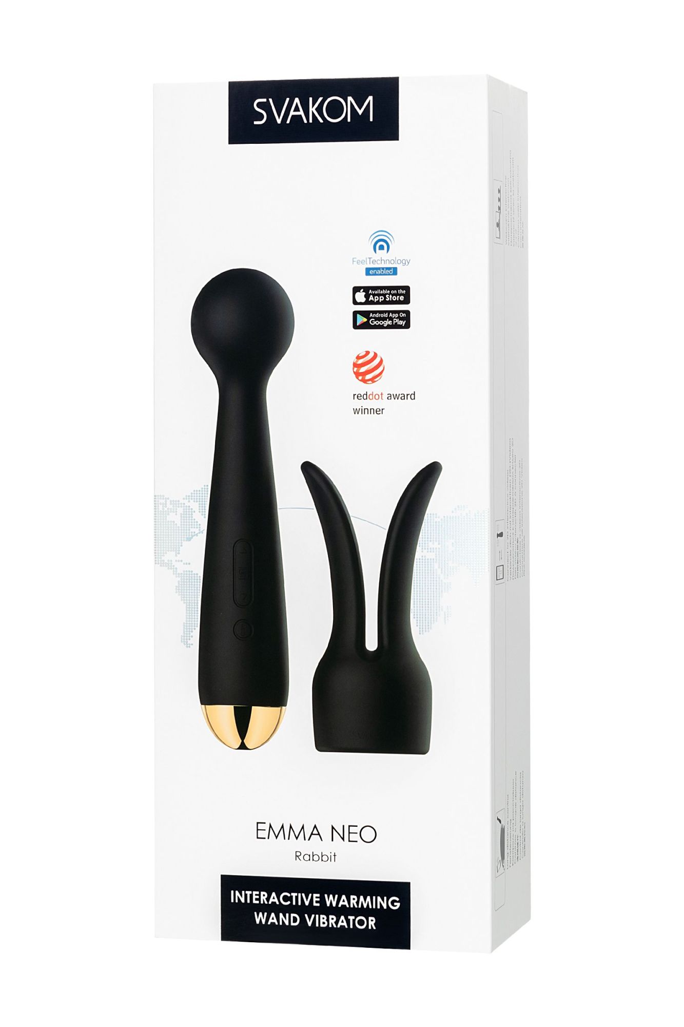 вибратор с насадкой svakom emma neo, силикон, черный, 21 см в России