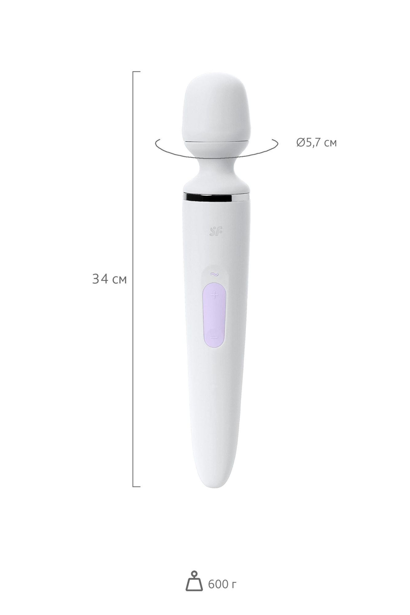 нереалистичный вибратор satisfyer woman wand, abs пластик, белый, 34 см. в России