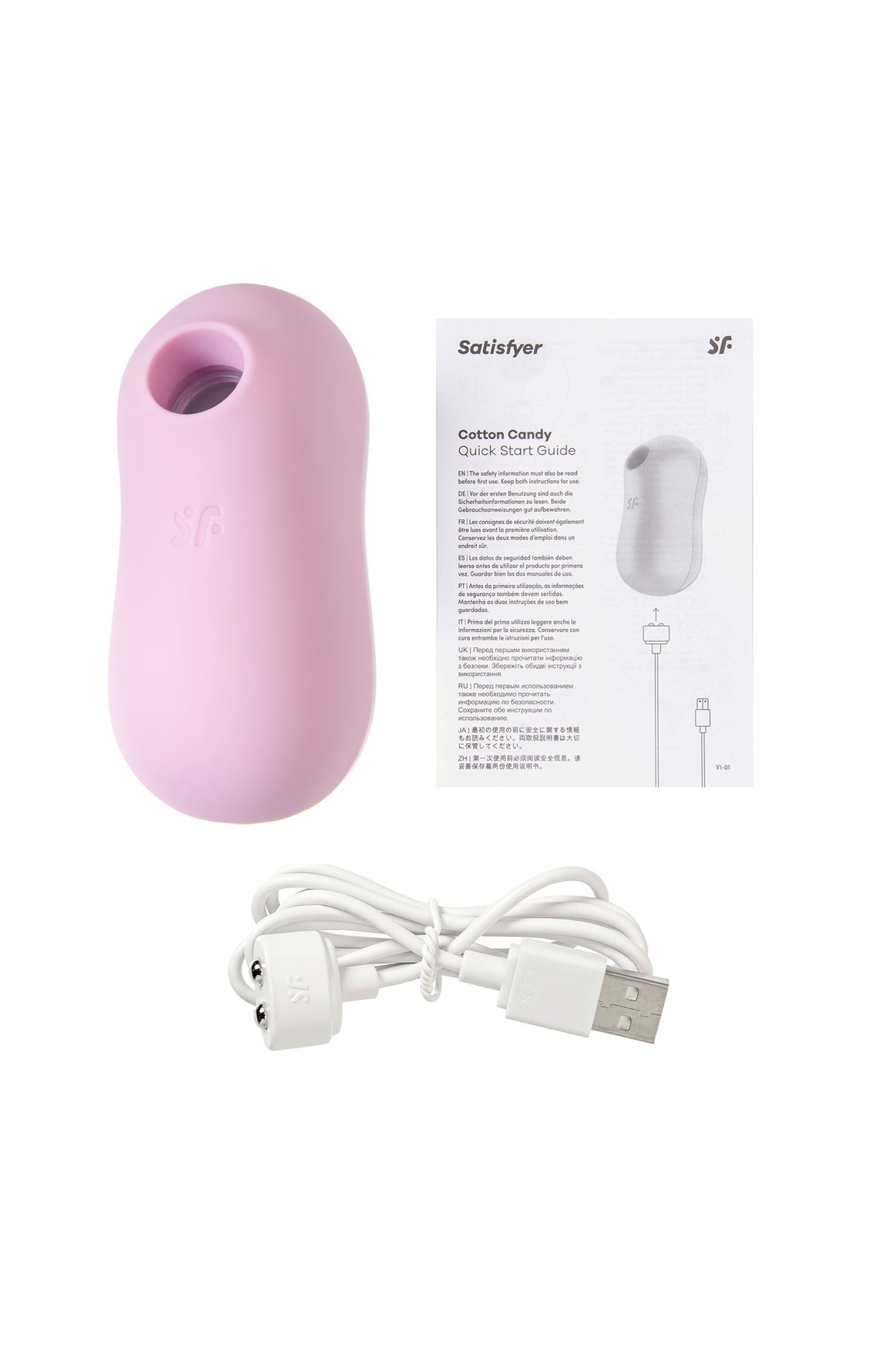 вакуум-волновой бесконтактный стимулятор клитора satisfyer cotton candy, силикон, фиолетовый, 8,6 см в России