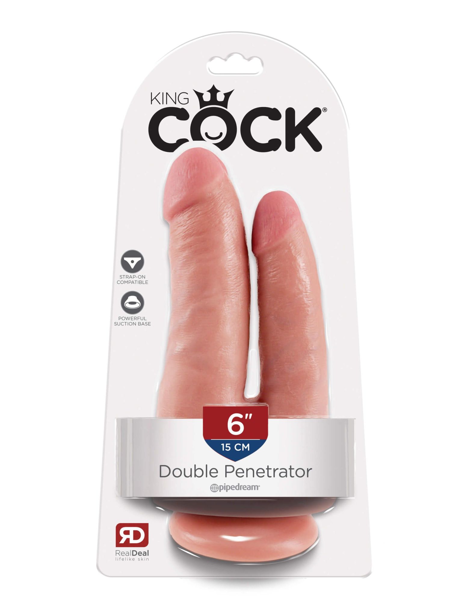 фаллоимитатор двойной pipedream king cock double penetrator, телесный в России