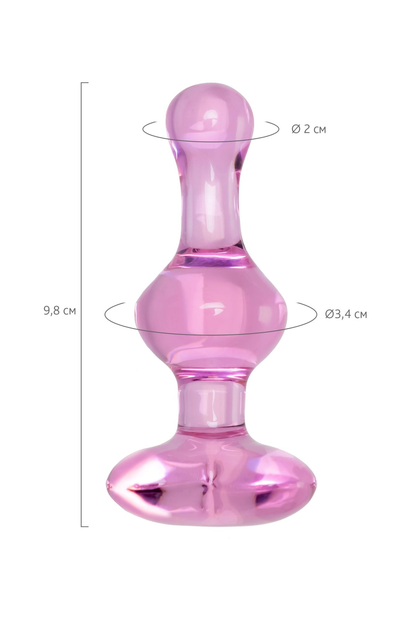 анальная втулка sexus glass, стекло, розовая, 9,8 см в России