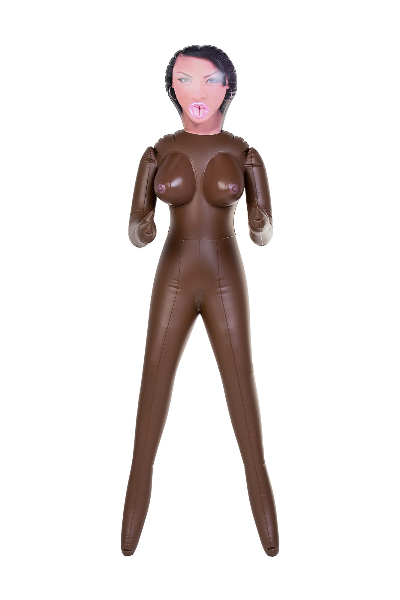 кукла надувная dolls-x by toyfa michelle, негритянка, с тремя отверстиями, 160 см в России