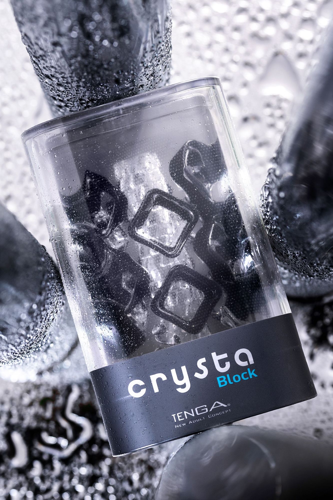 нереалистичный мастурбатор tenga crysta block, tpe, прозрачный, 15,5 см в России