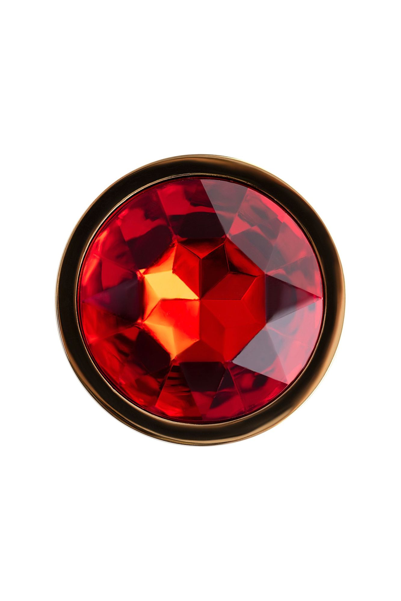 анальная втулка штучки-дрючки, металл, золотая, с красным кристаллом, 7 см, ø 2,8 см, 50 г в России