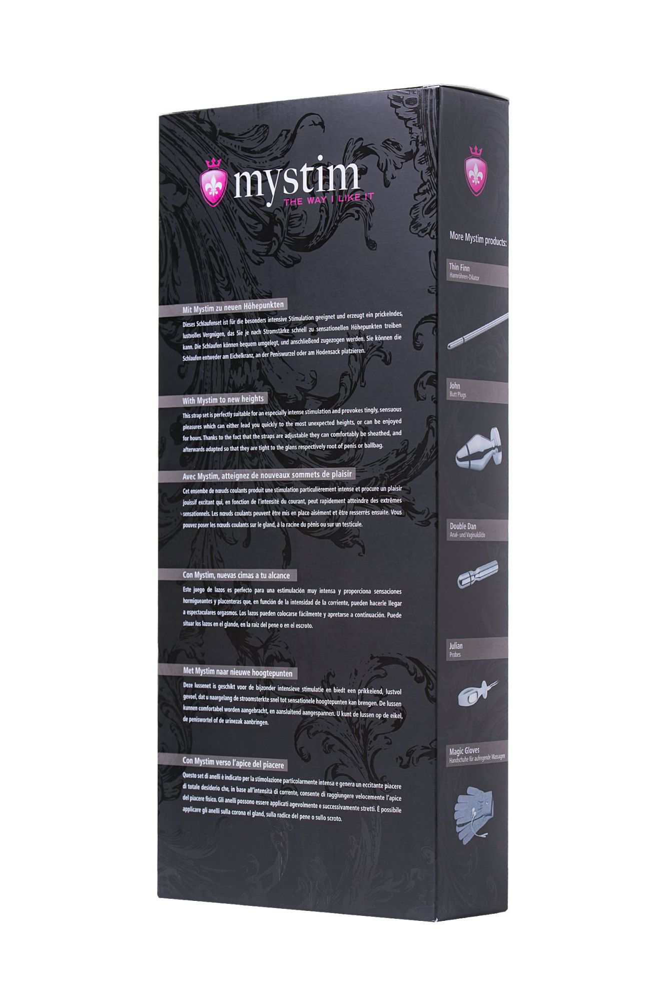 лассо для пениса mystim rodeo robin, электростимуляция, силикон, черный, 42см в России