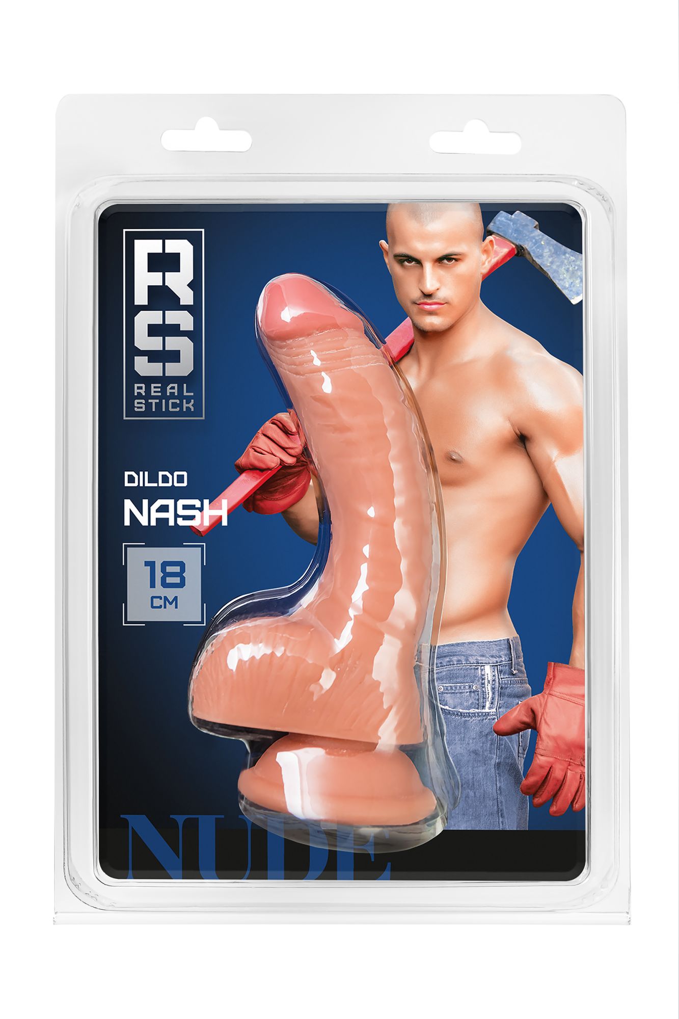 реалистичный фаллоимитатор realstick nude nash, pvc, телесный, 18 см в России