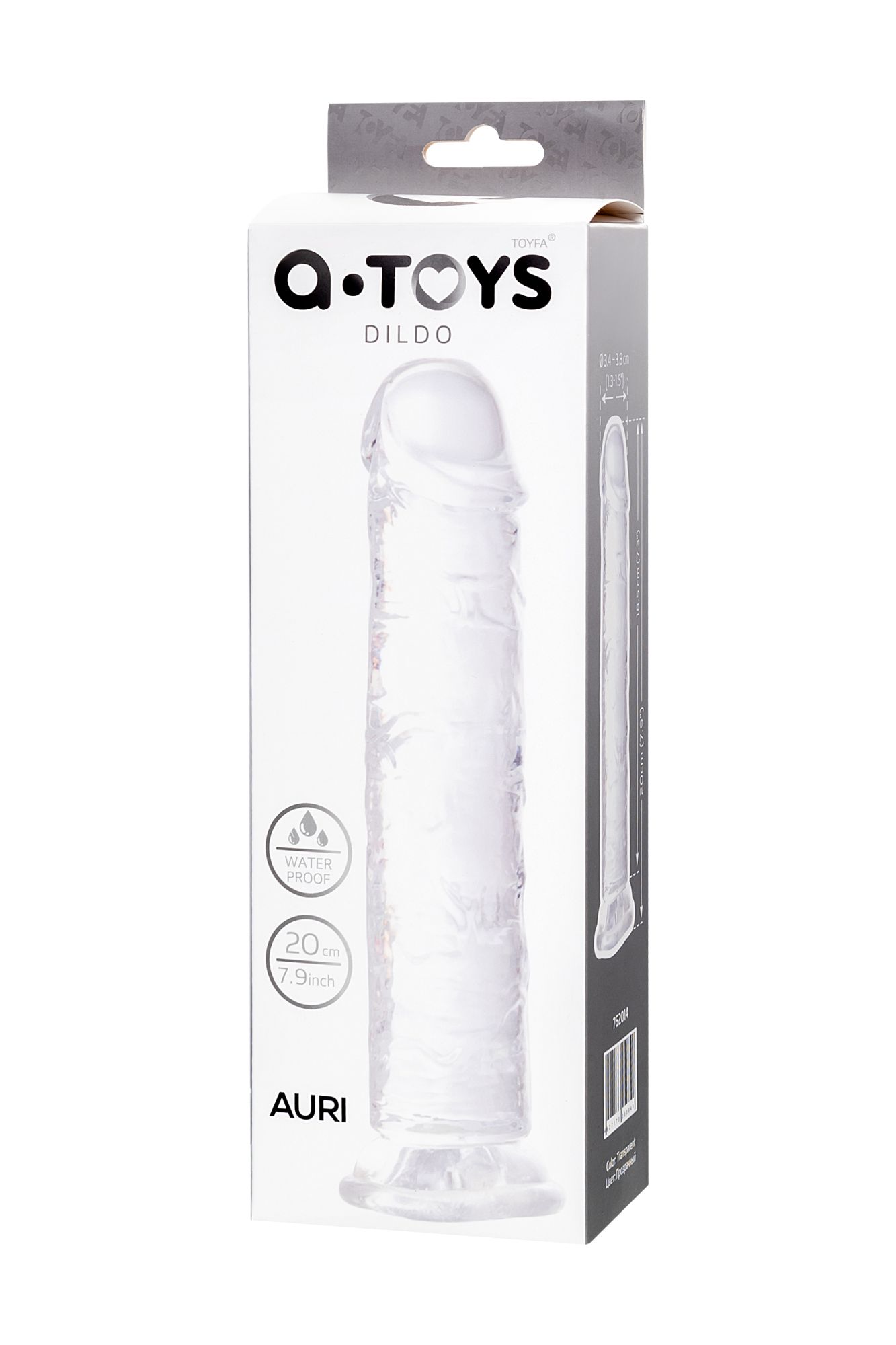 фаллоимитатор a-toys by toyfa auri, tpe, прозрачный, 20 см в России
