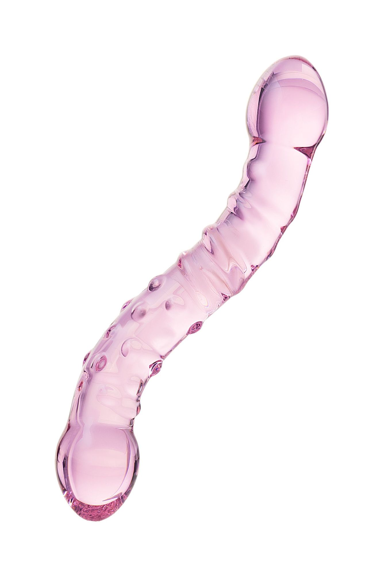 двусторонний фаллоимитатор sexus glass, стекло, розовый, 20,5 см в России