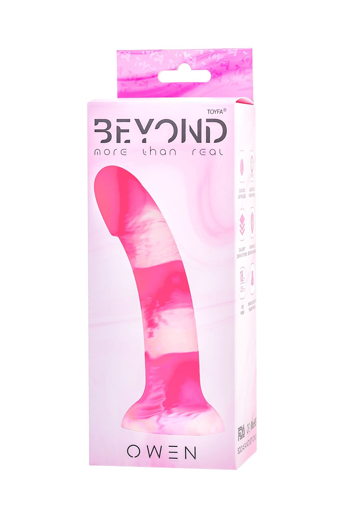 фаллоимитатор beyond by toyfa, owen, силикон, розовый, 18 см в России