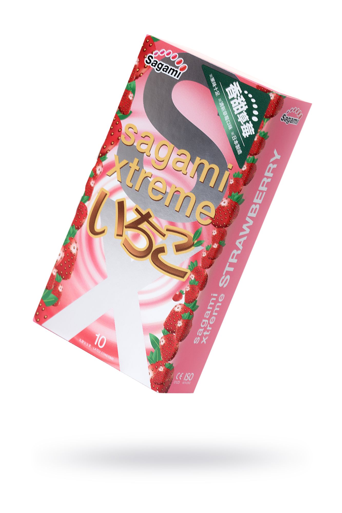 презервативы sagami, xtreme, strawberry, латекс, 19 см, 5,2 см, 10 шт. в России