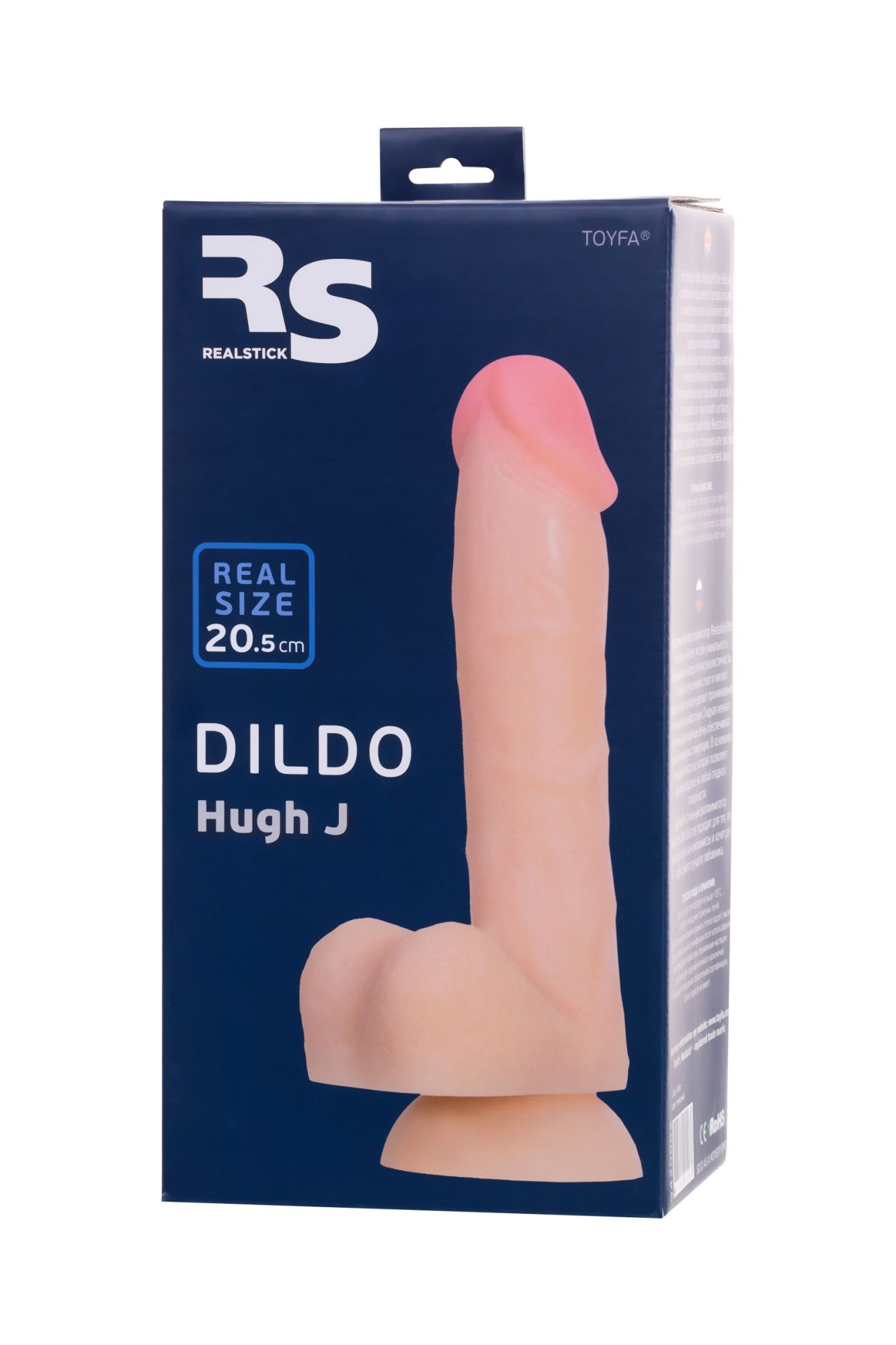 фаллоимитатор realstick silicone hugh j, телесный, 20,5 см в России