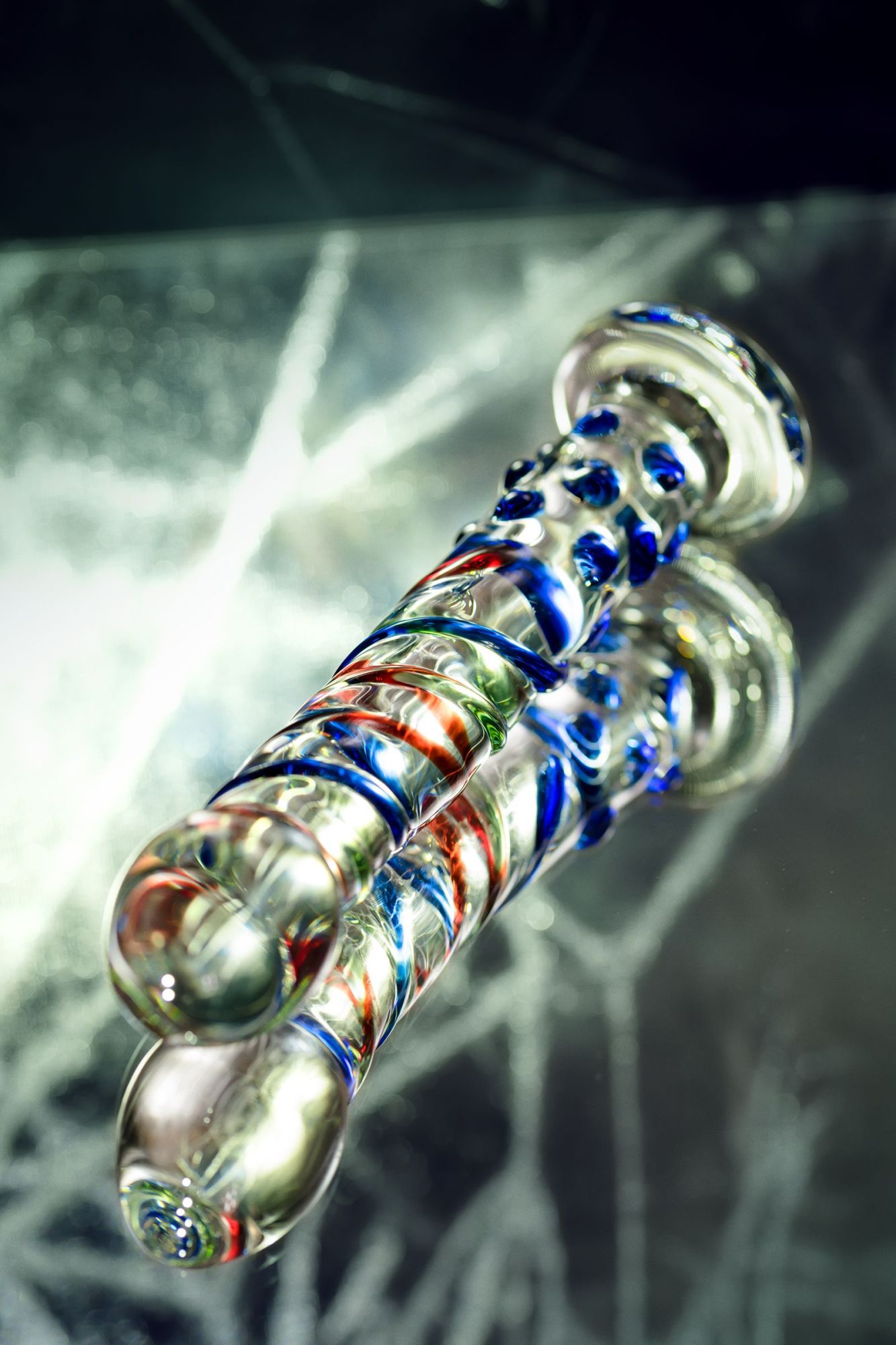 нереалистичный фаллоимитатор sexus glass, стекло, рельефный, 18 см в России