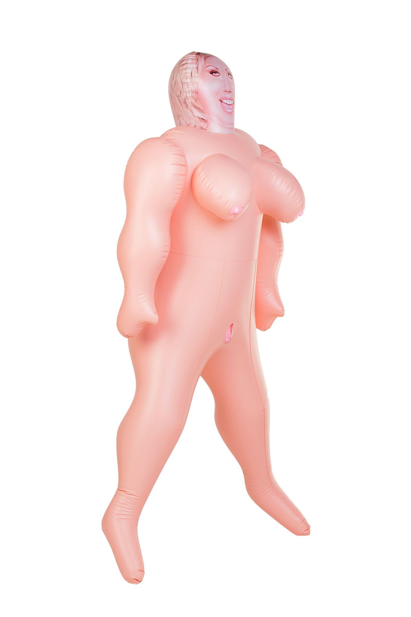 кукла надувная dolls-x by toyfa isabella, толстушка, с двумя отверстиями, блондинка, 160 см в России