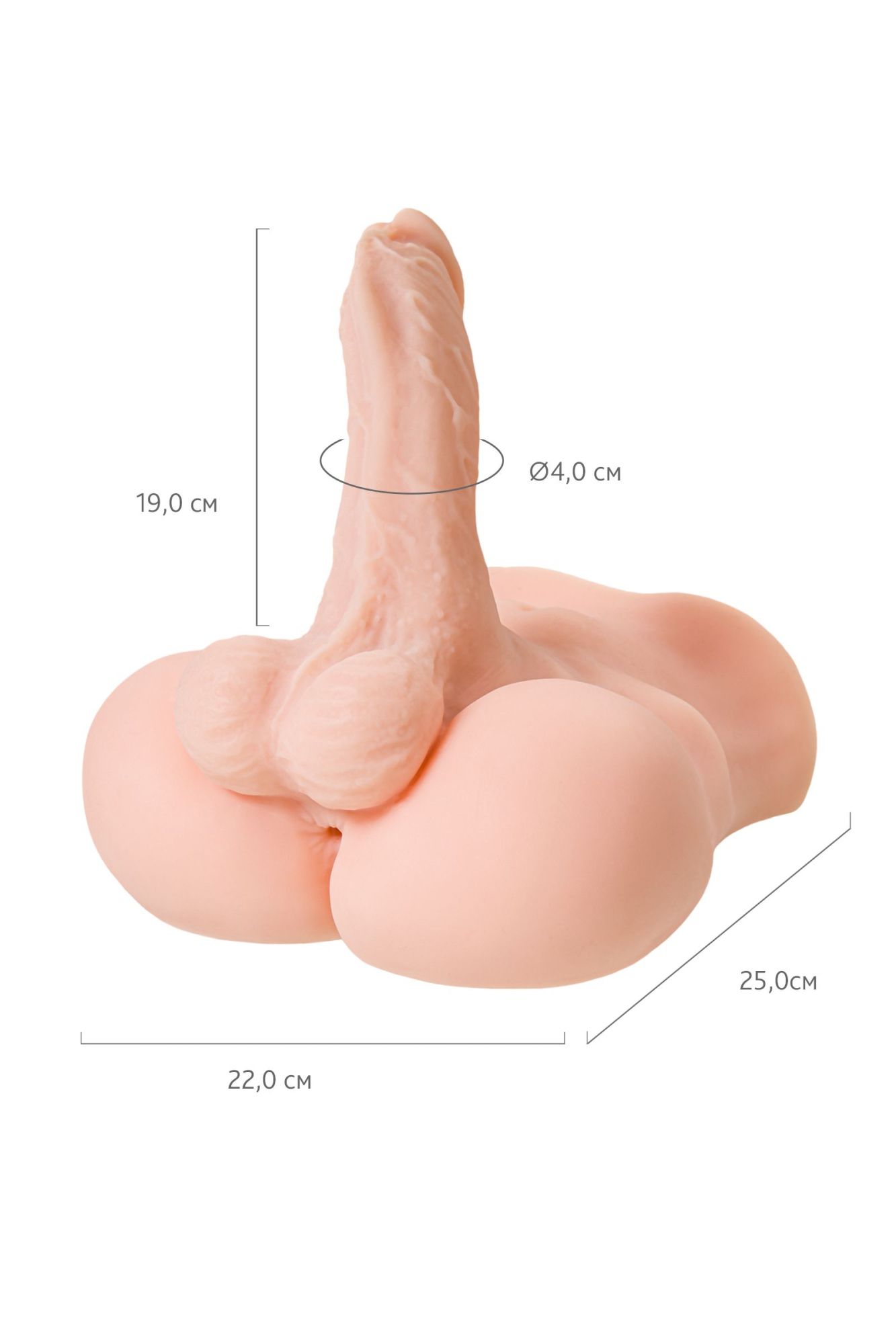 мастурбатор с фаллосом juicy pussy manuel, tpe, телесный, 25 см в России