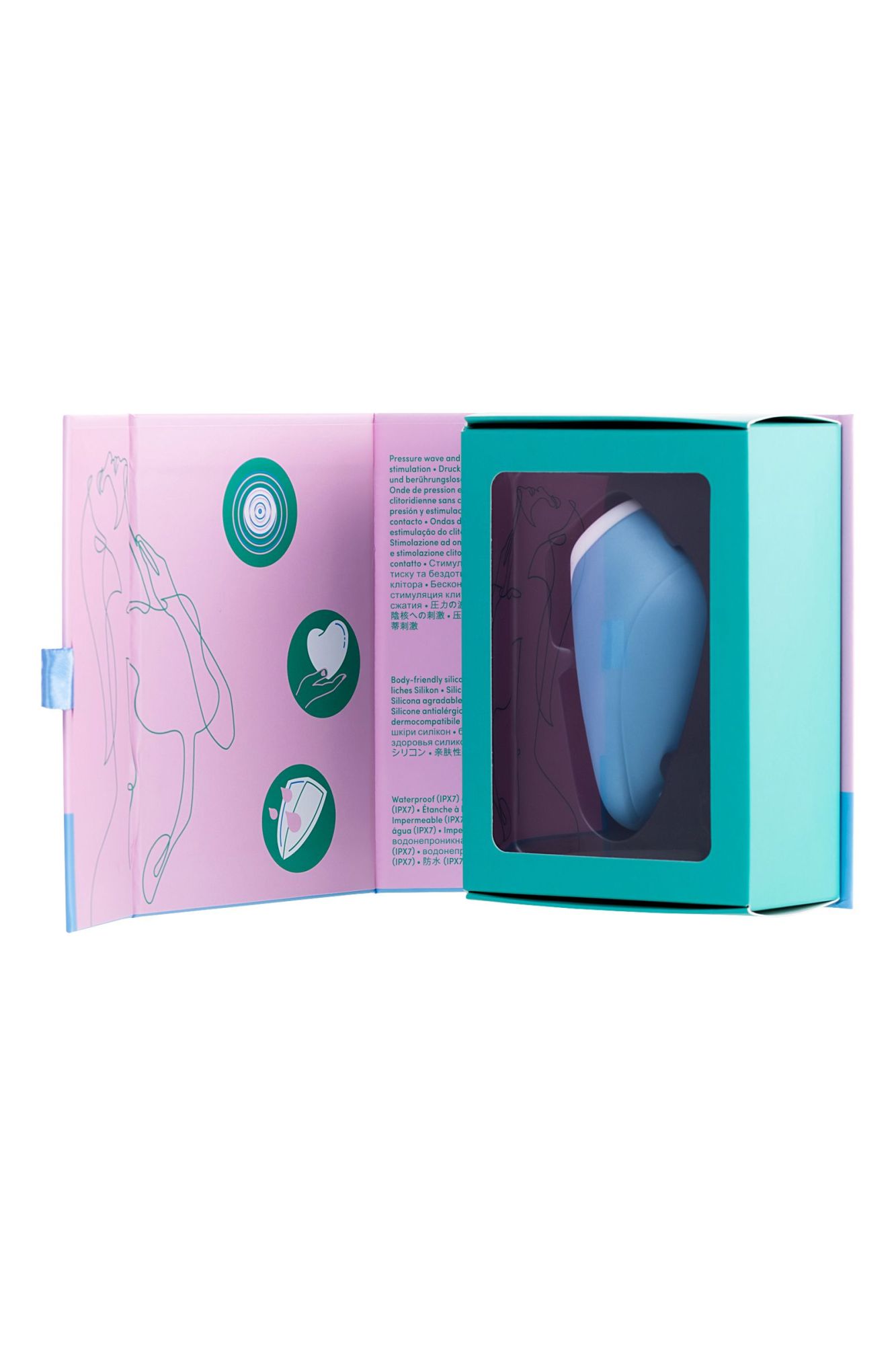 вакуум-волновой бесконтактный стимулятор клитора satisfyer love breeze, силикон, голубой, 9,5 см. в России