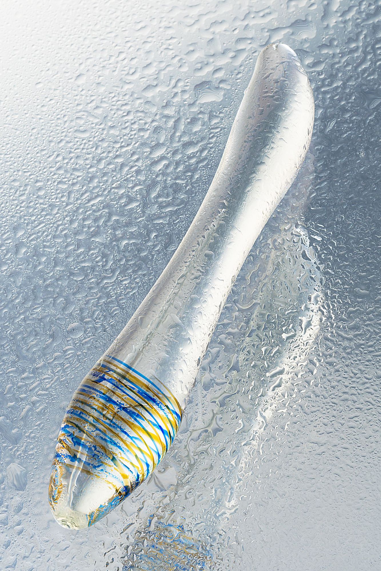 двусторонний фаллоимитатор sexus glass, стеклянный, прозрачный, 22 см в России