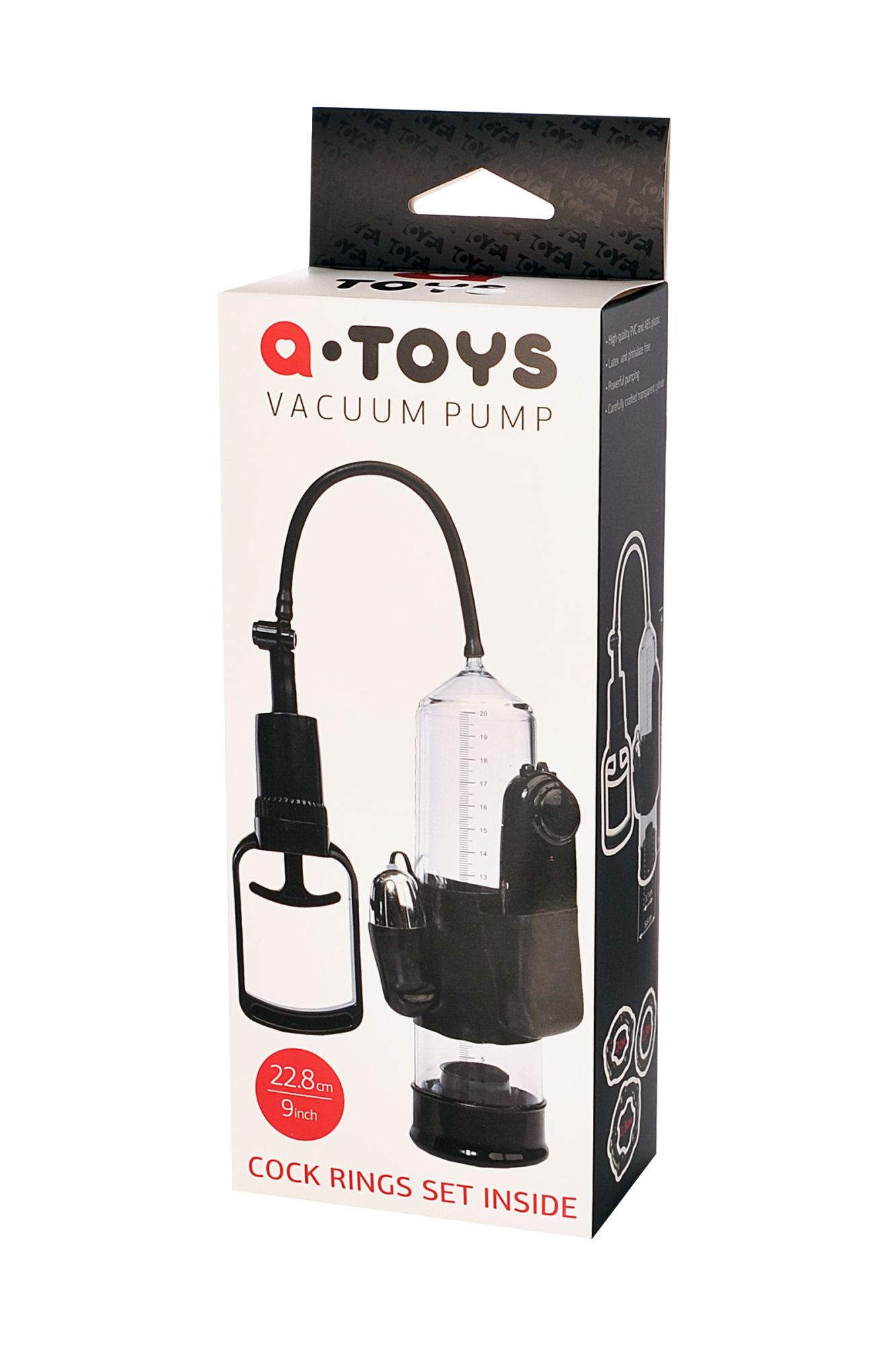 помпа для пениса toyfa a-toys с вибрацией, pvc, чёрный, 22,8 см в России