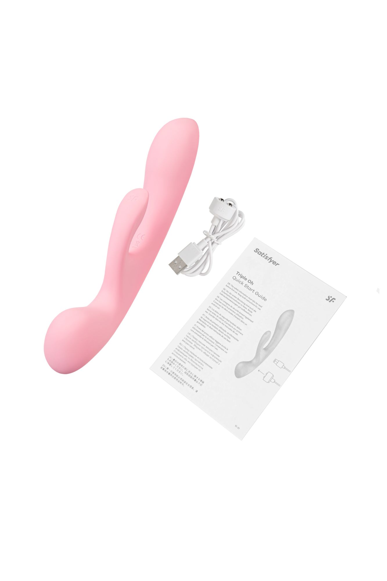 нереалистичный вибратор satisfyer triple oh, силикон, розовый, 24 см в России