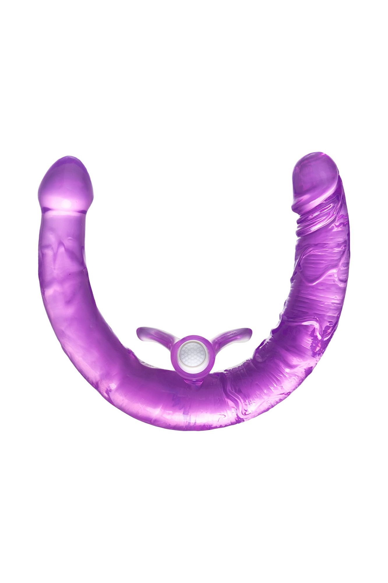 фаллоимитатор двусторонний с вибропулей toyfa double dildo with vibro bullet, tpr, фиолетовый, 35 см в России