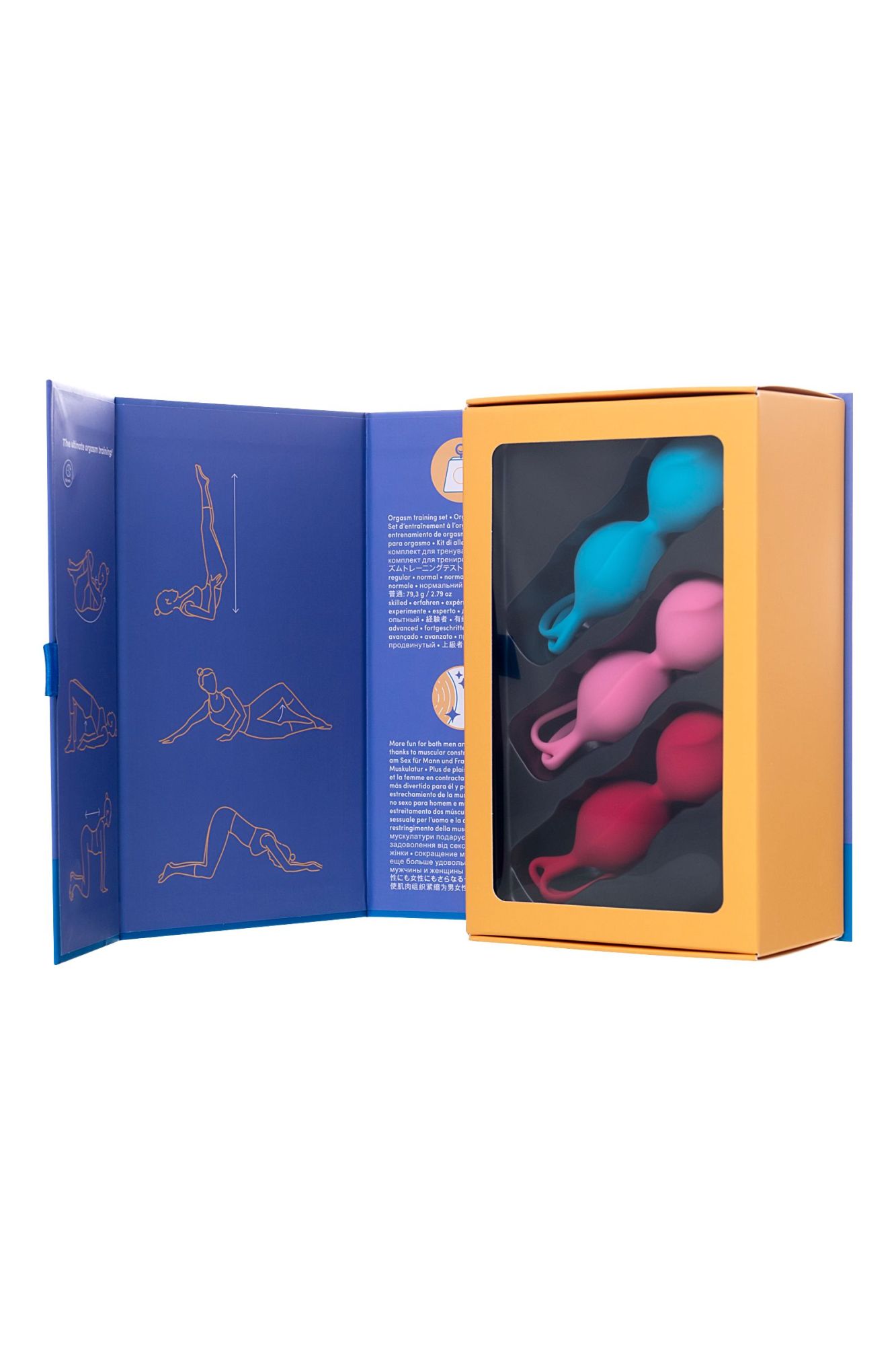 набор вагинальных шариков satisfyer  balls c03 double, силикон, ассорти, ø 3 см. в России