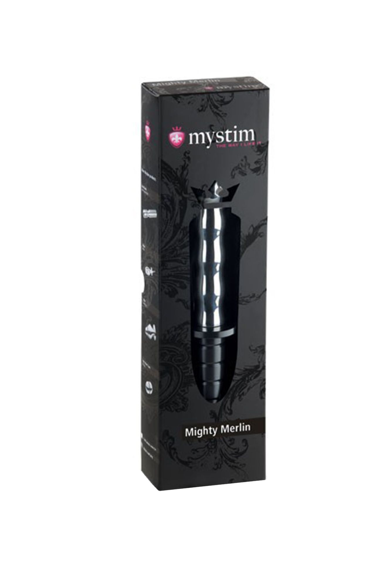 электростимулятор фаллоимитатор mystim mighty merlin, хирургическая сталь, серебряный, 28 см в России