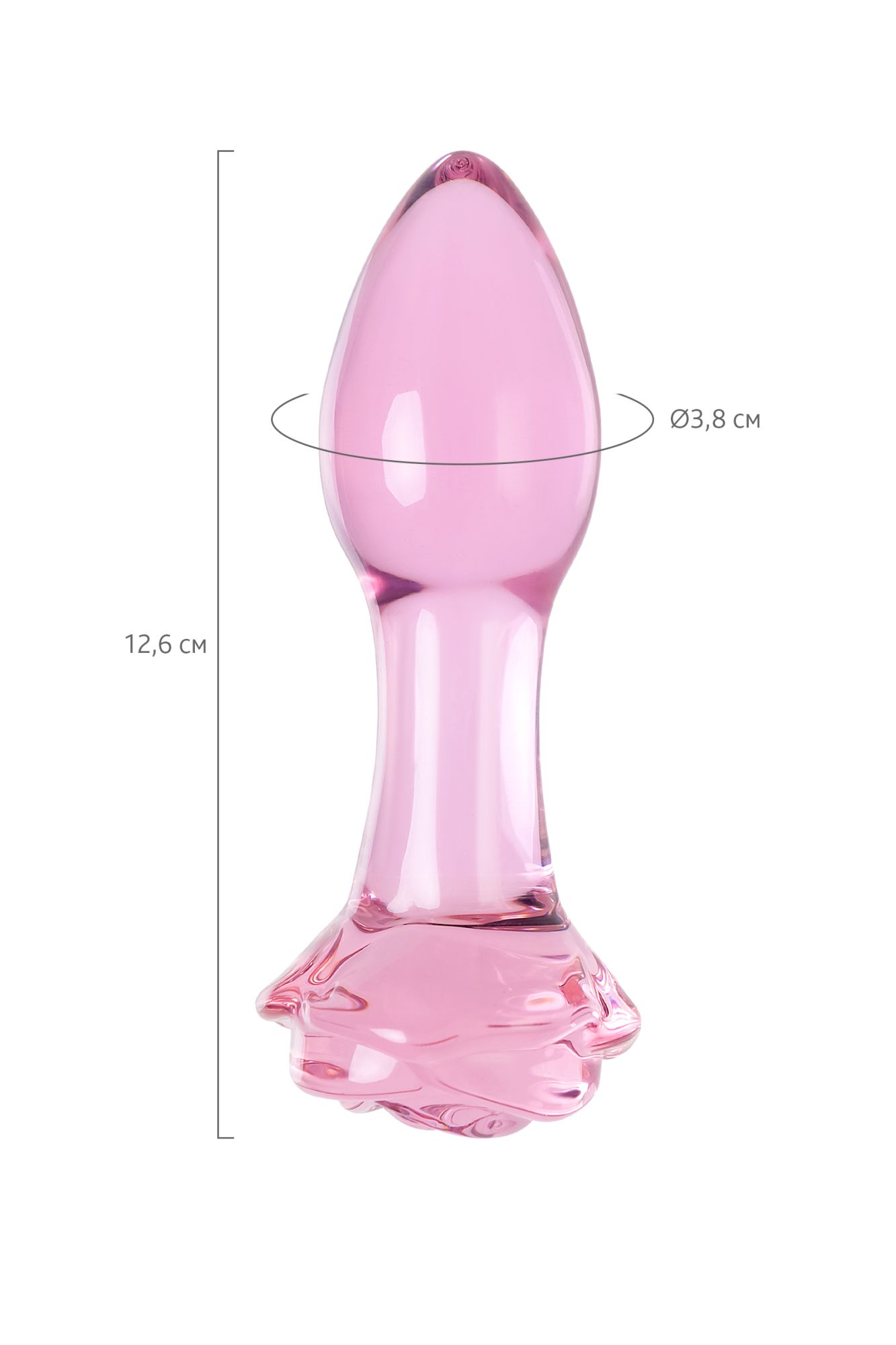 анальная втулка sexus glass, стекло, розовая, 12,6 см в России