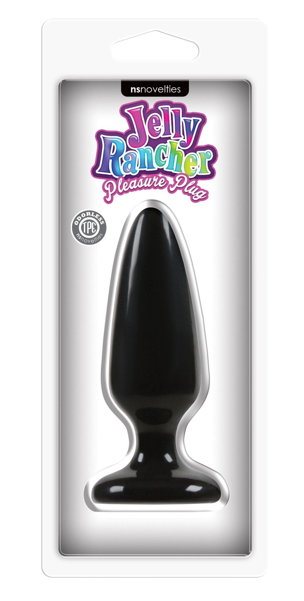 анальная пробка ns novelties jelly rancher pleasure plug средняя, черная в России