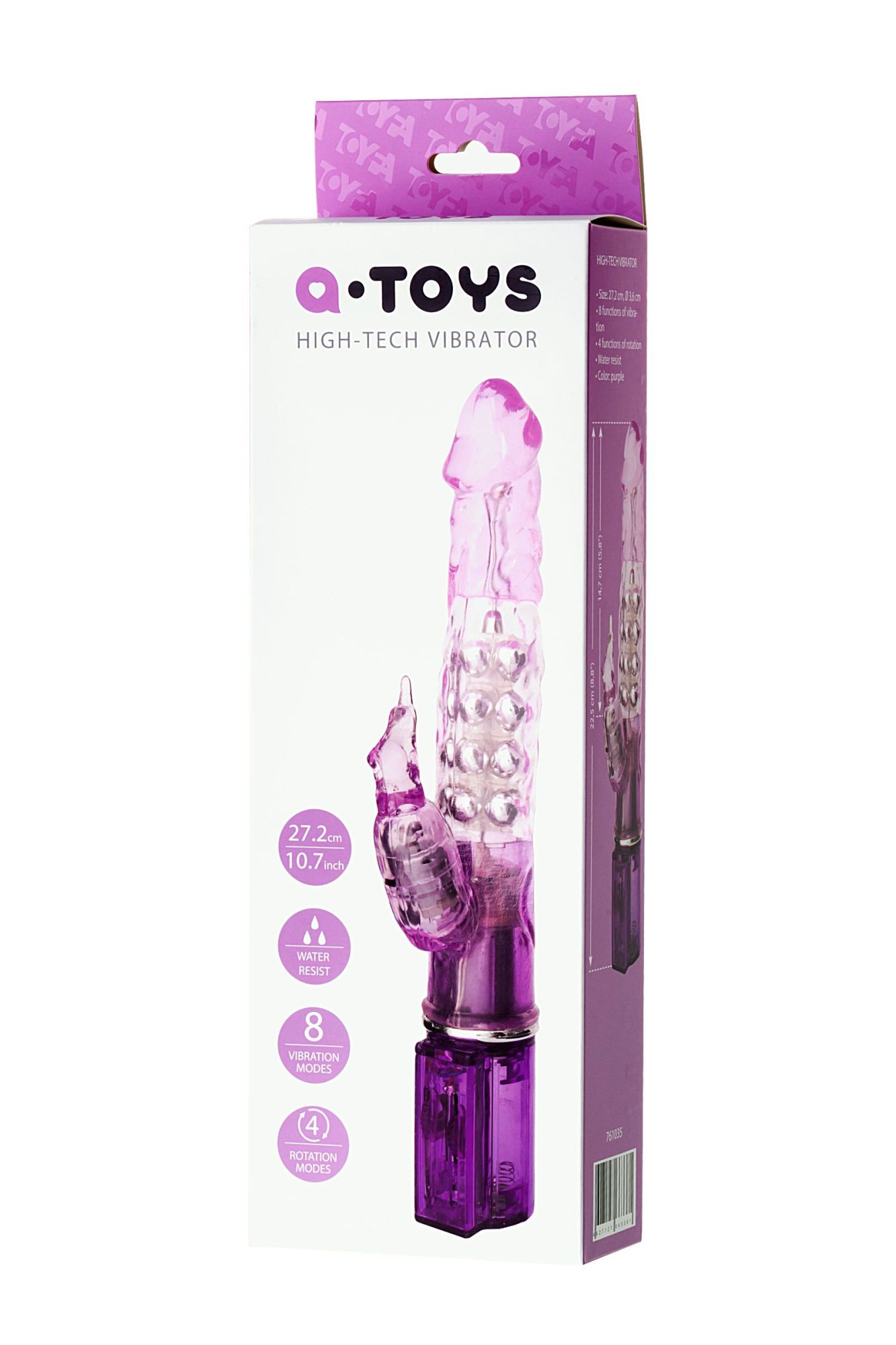вибратор с клиторальным стимулятором toyfa a-toys high-tech fantasy, tpe, фиолетовый, 26,5 см в России