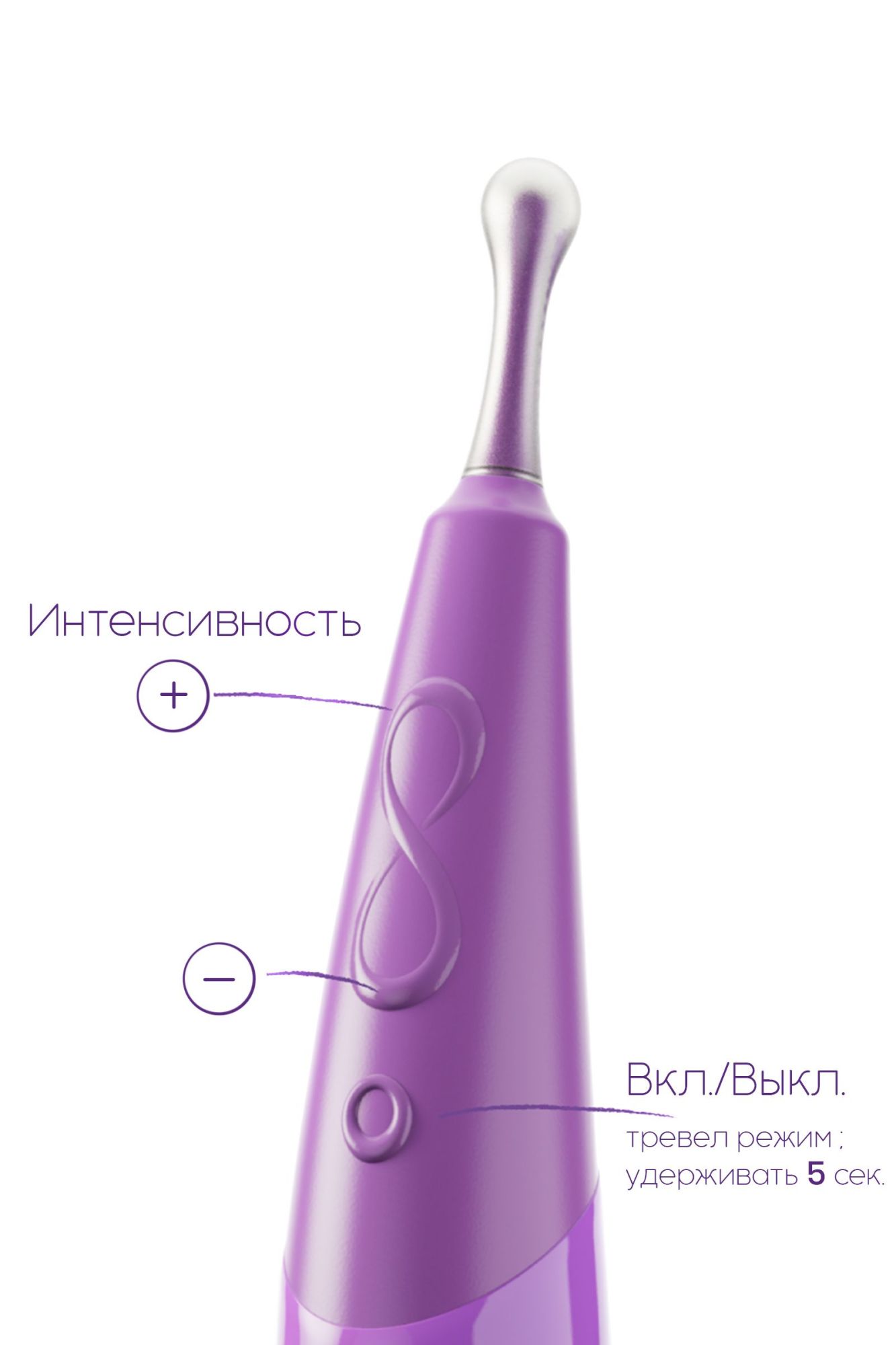 стимулятор клитора с ротацией  zumio s,сиреневый, abs пластик, фиолетовый, 18 см в России