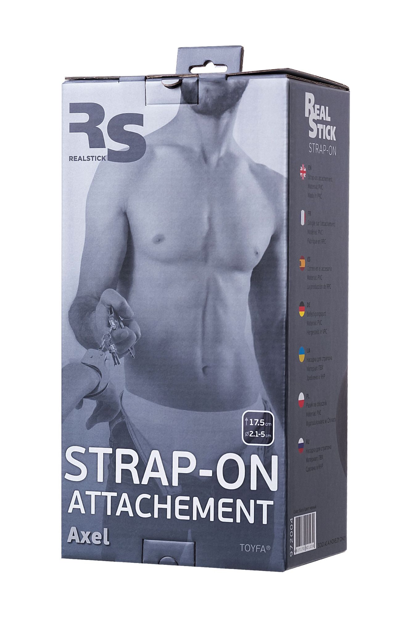 насадка для страпона realstick strap-on axel, pvc, чёрный, 17,5 см в России