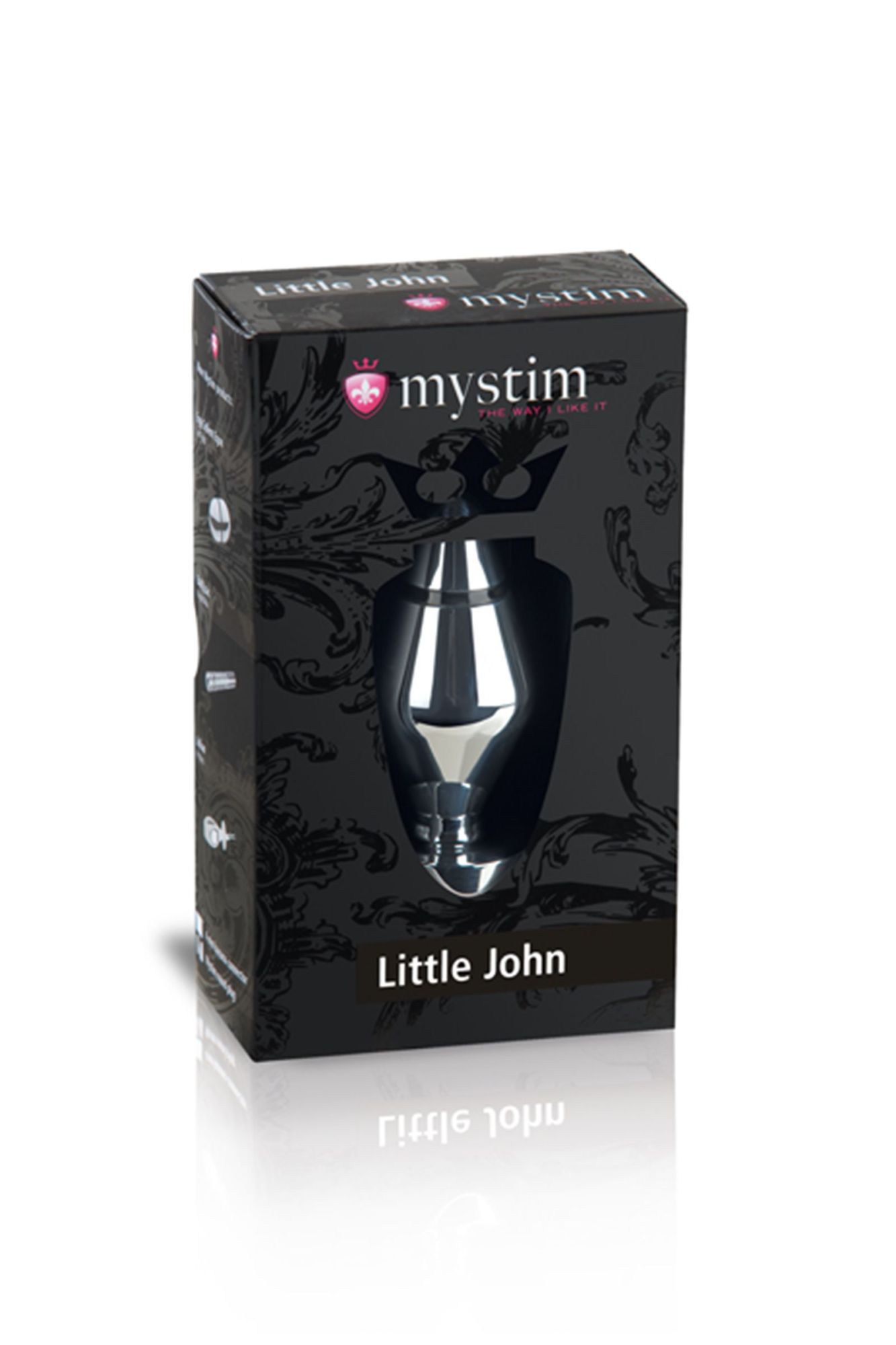 анальная пробка mystim little john s, электростимуляция, хирургическая сталь, серебряная, 9 см, ø 3, в России