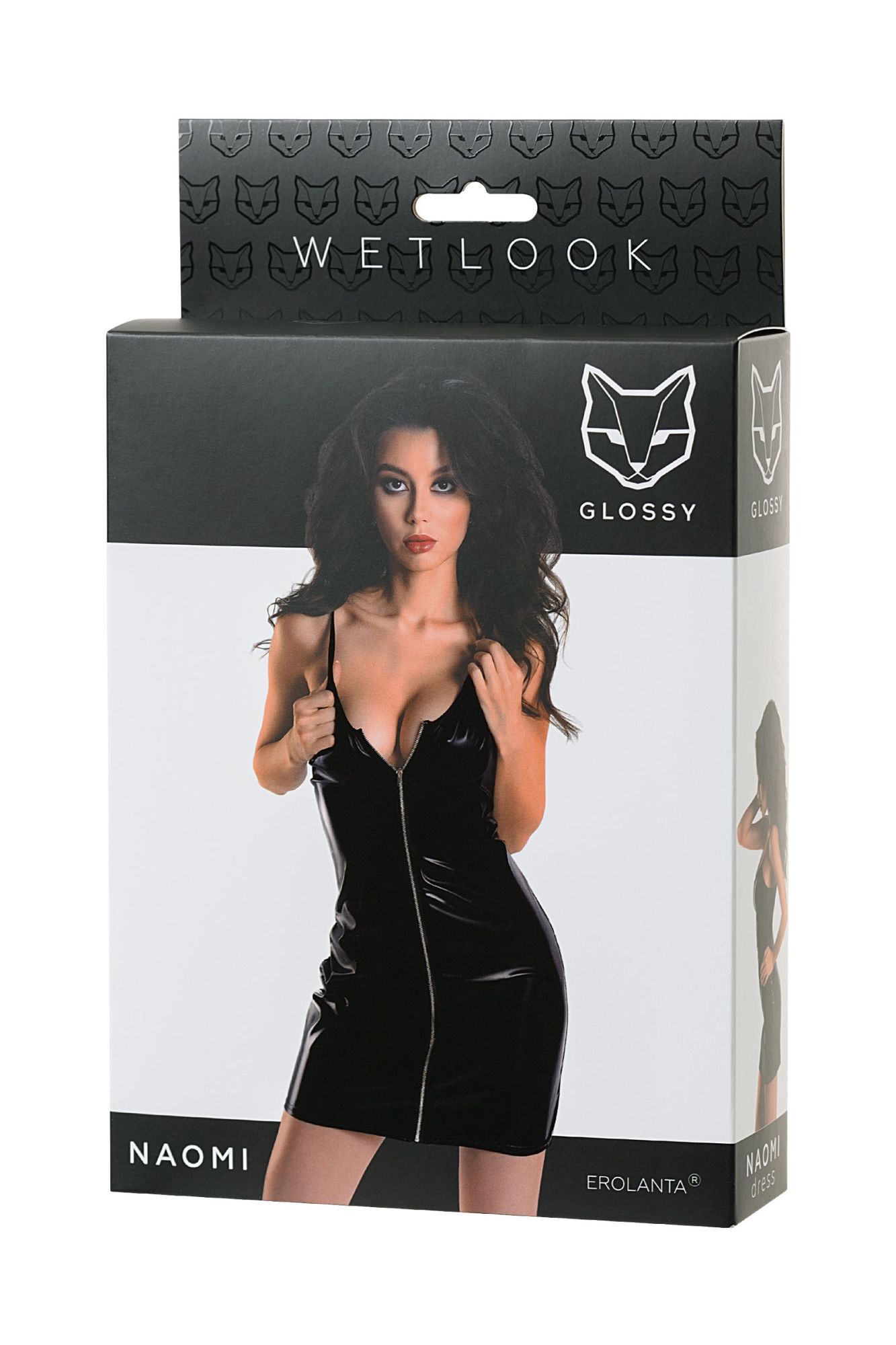 Эротическое платье glossy naomi из материала wetlook, черный, s в России