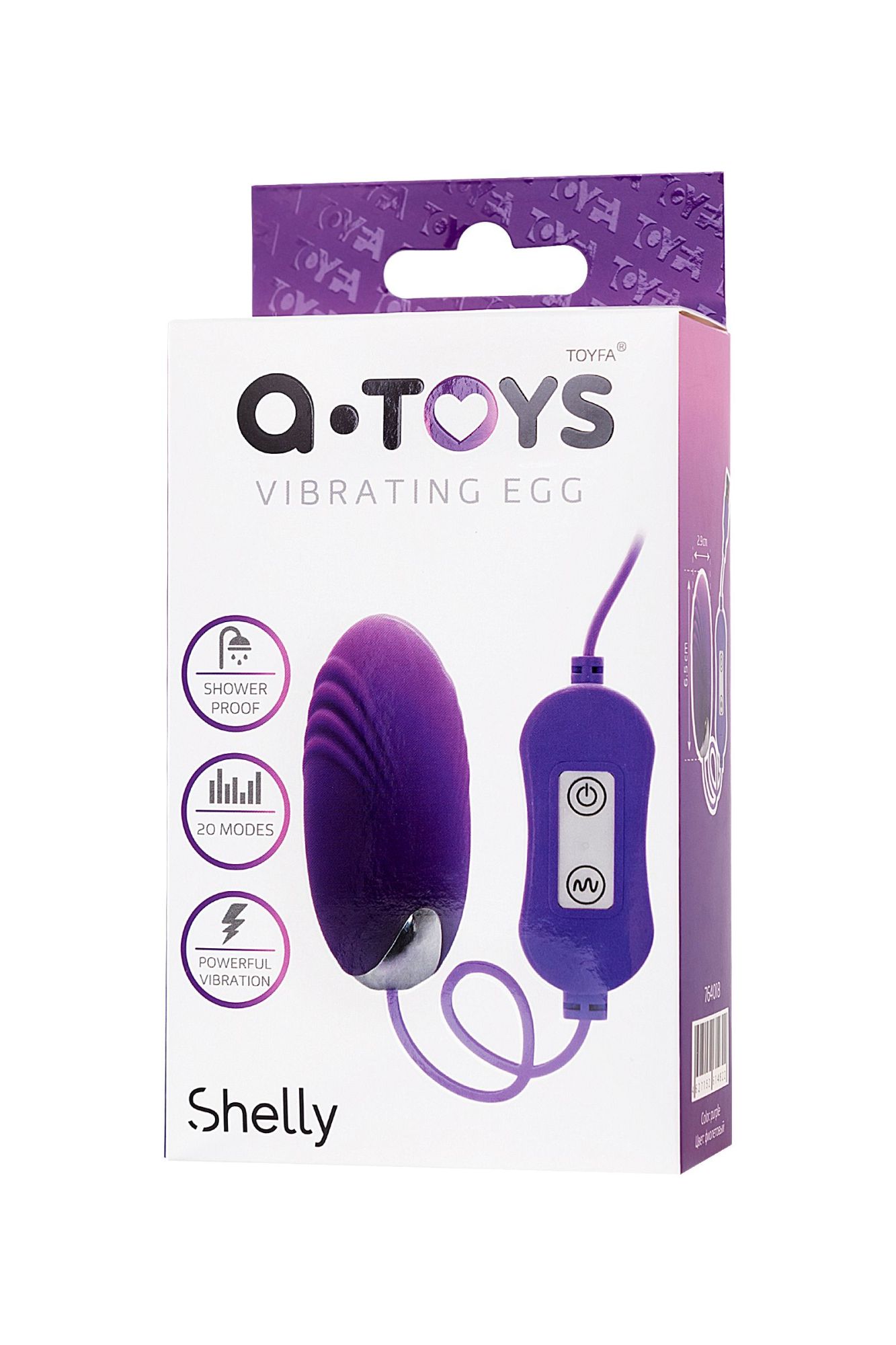 виброяйцо с пультом управления toyfa  a-toys shelly, силикон, фиолетовый в России