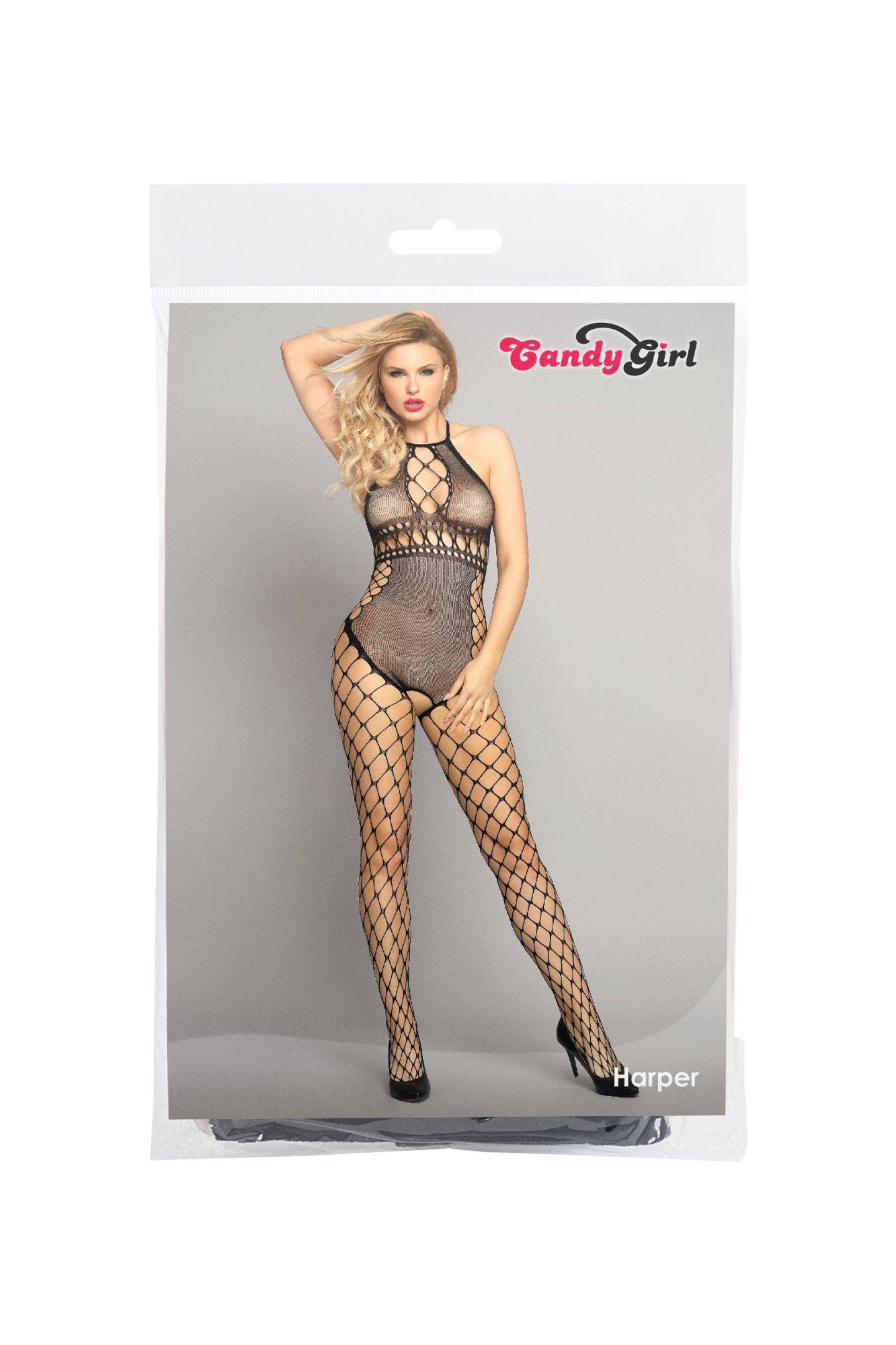Эротическое костюм-сетка candy girl harper, черный, os в России