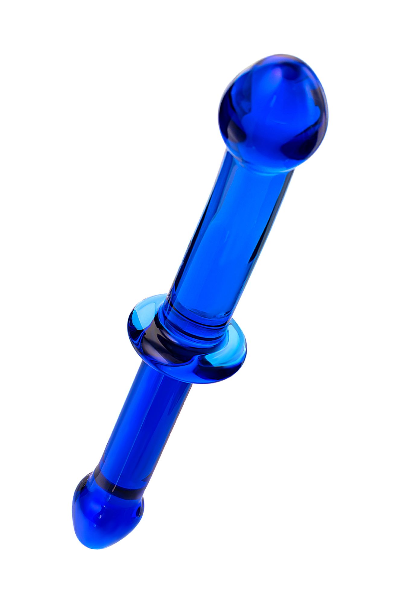 двусторонний фаллоимитатор sexus glass, стекло, синий, 25 см в России