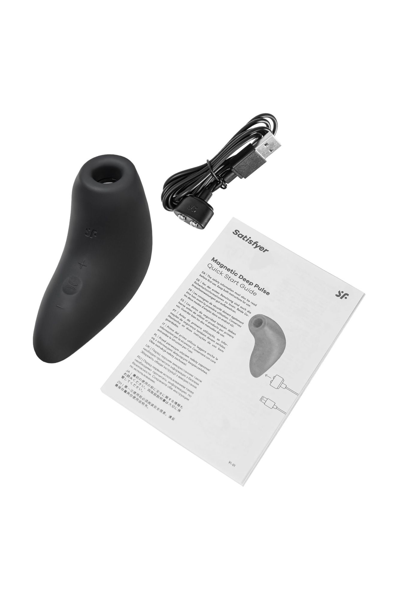 вакуум-волновой стимулятор клитора satisfyer magnetic deep pulse, силикон, черный, 11,6 см в России