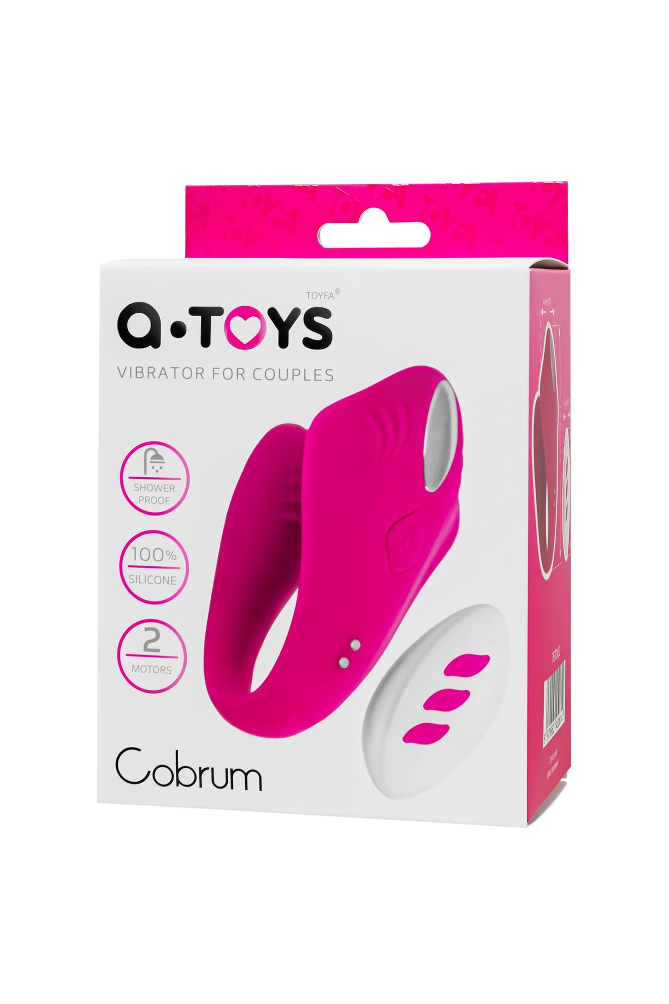 вибратор для пар a-toys cobrum, силикон, розовый в России