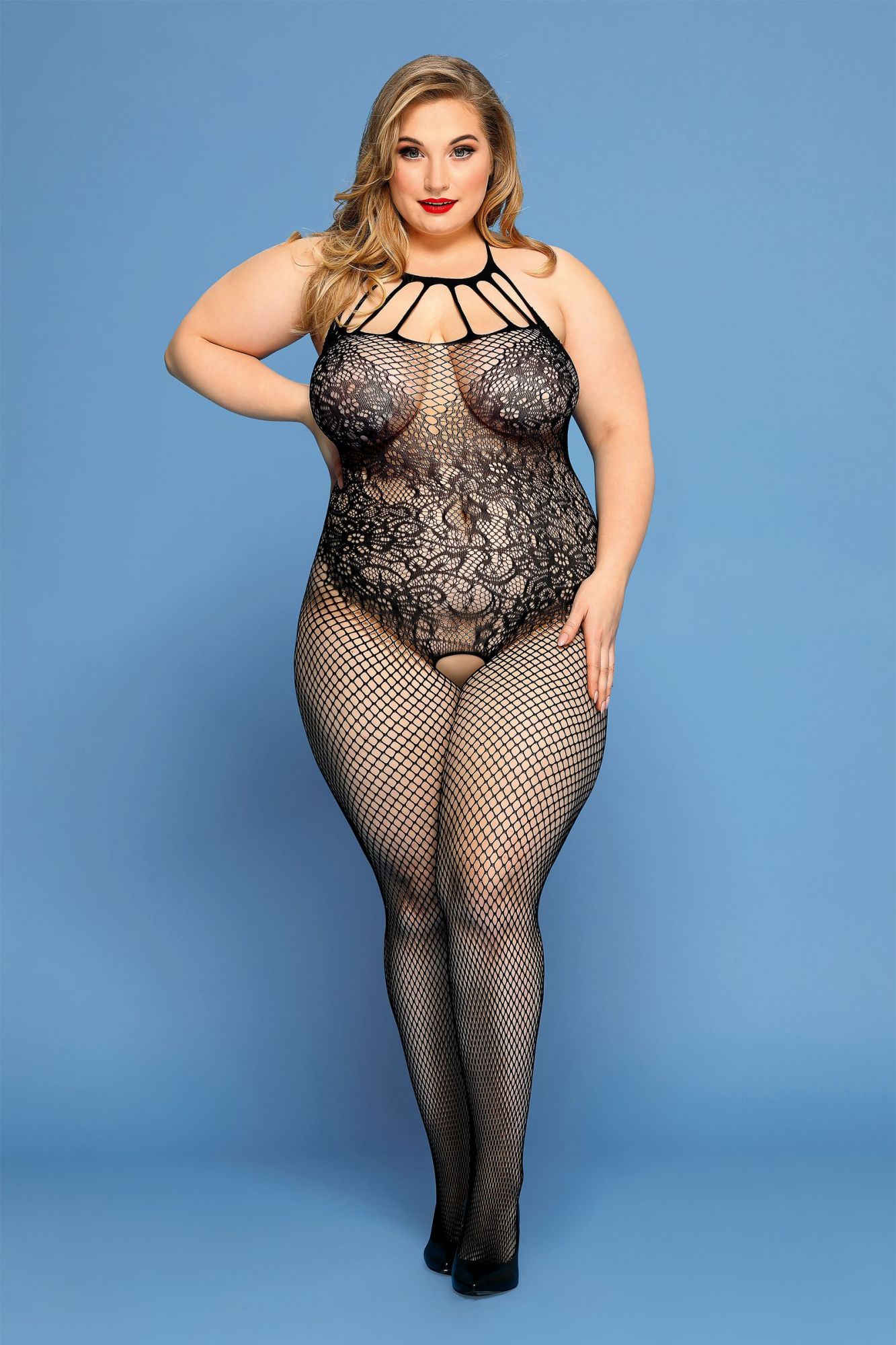Эротическое костюм-сетка candy girl hera, черный, 2xl в России